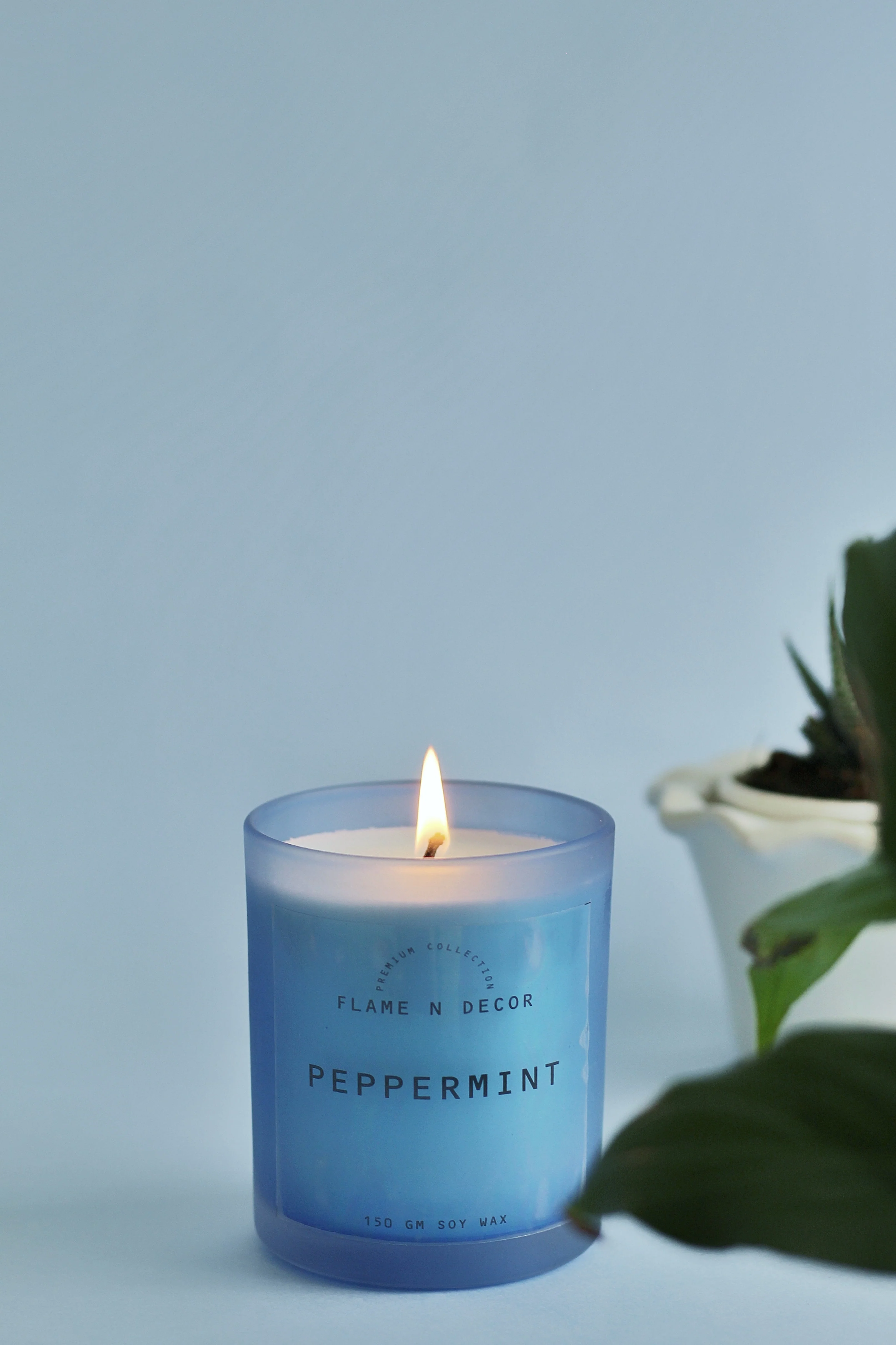 Peppermint Essential Oil infused Soy Candle - Image 3