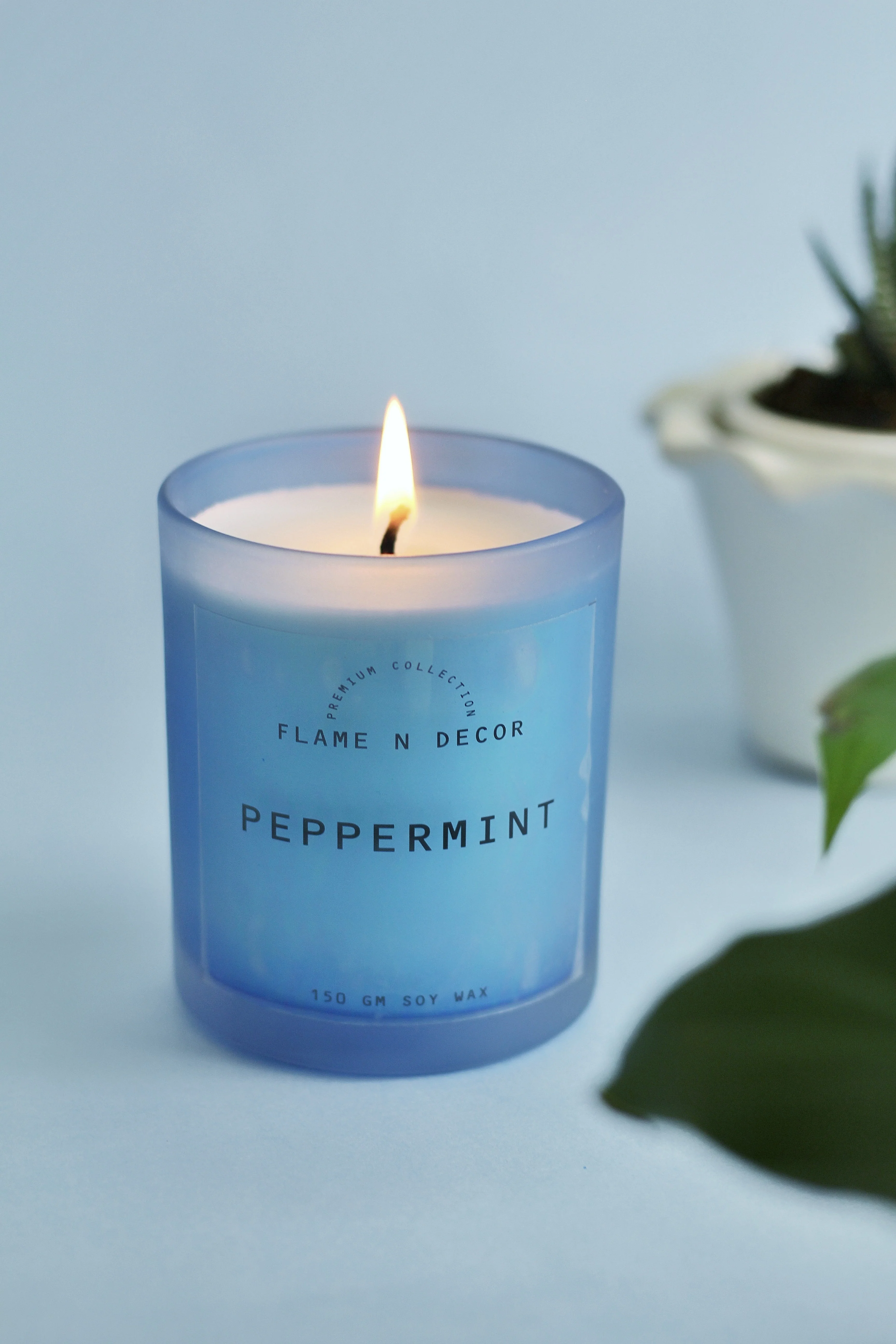 Peppermint Essential Oil infused Soy Candle - Image 4