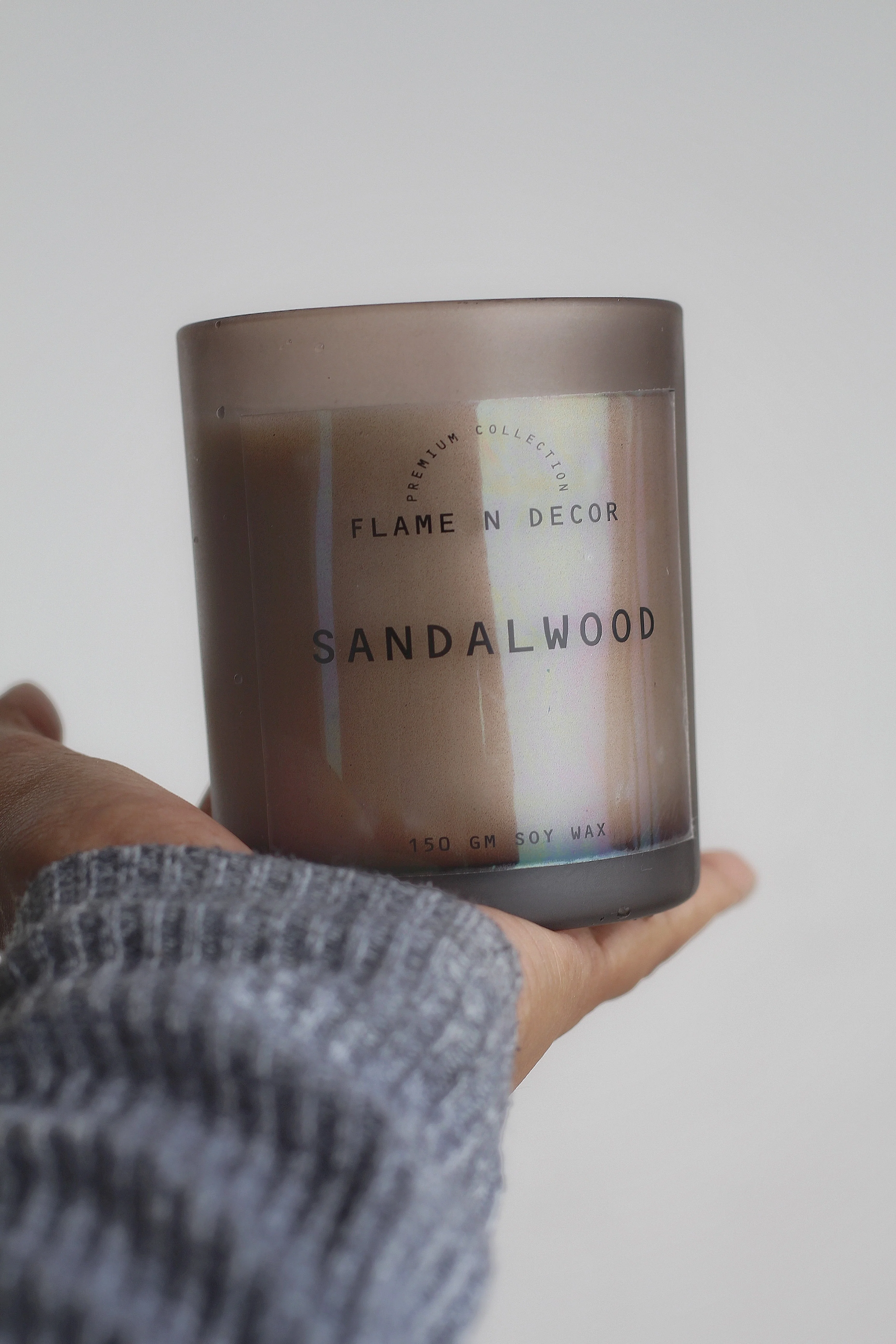 Brown frost glass Jar | Soy Candle - Image 2