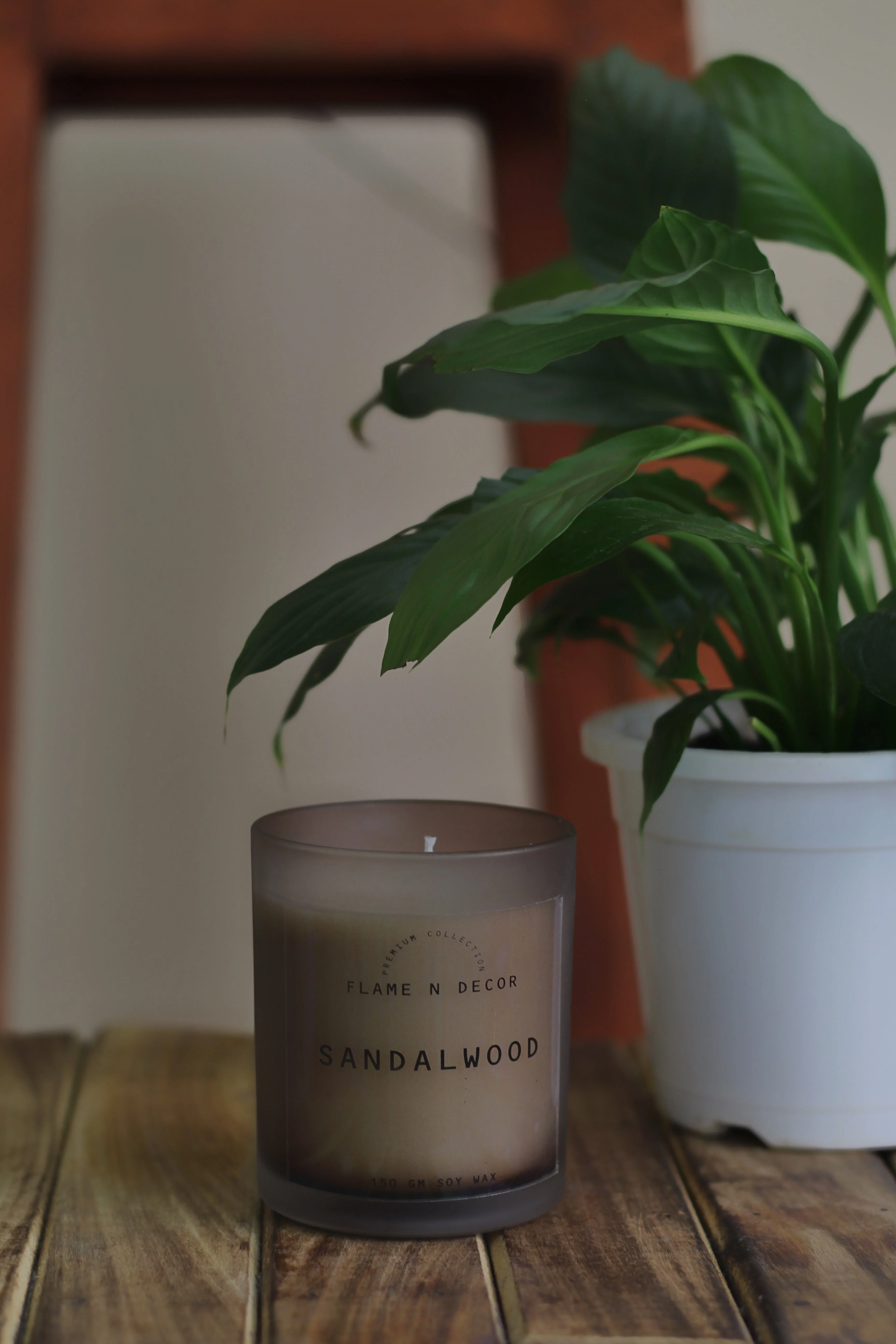 Brown frost glass Jar | Soy Candle - Image 3