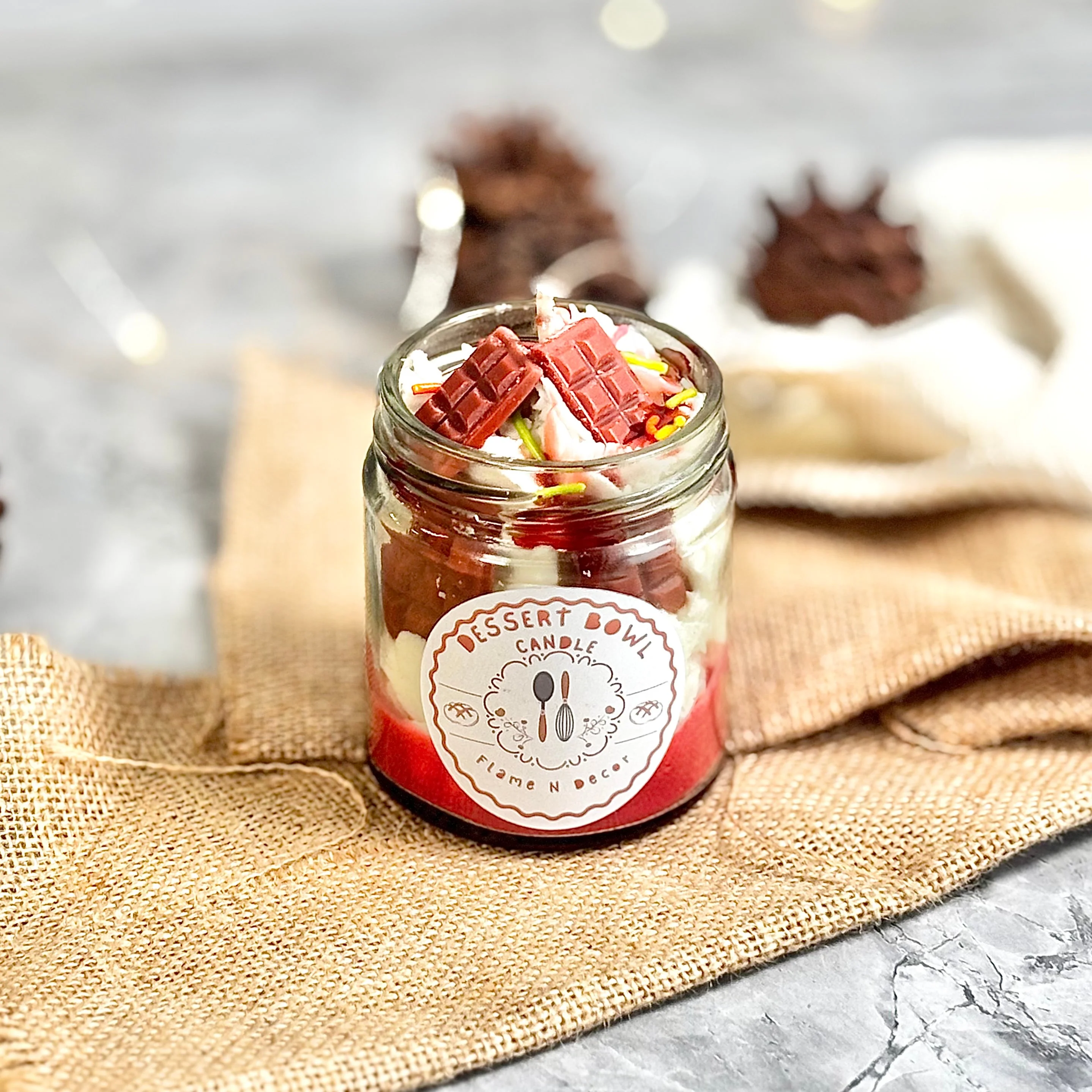 Choco Coffee Cheesecake Dessert Candle - 130g - Image 2