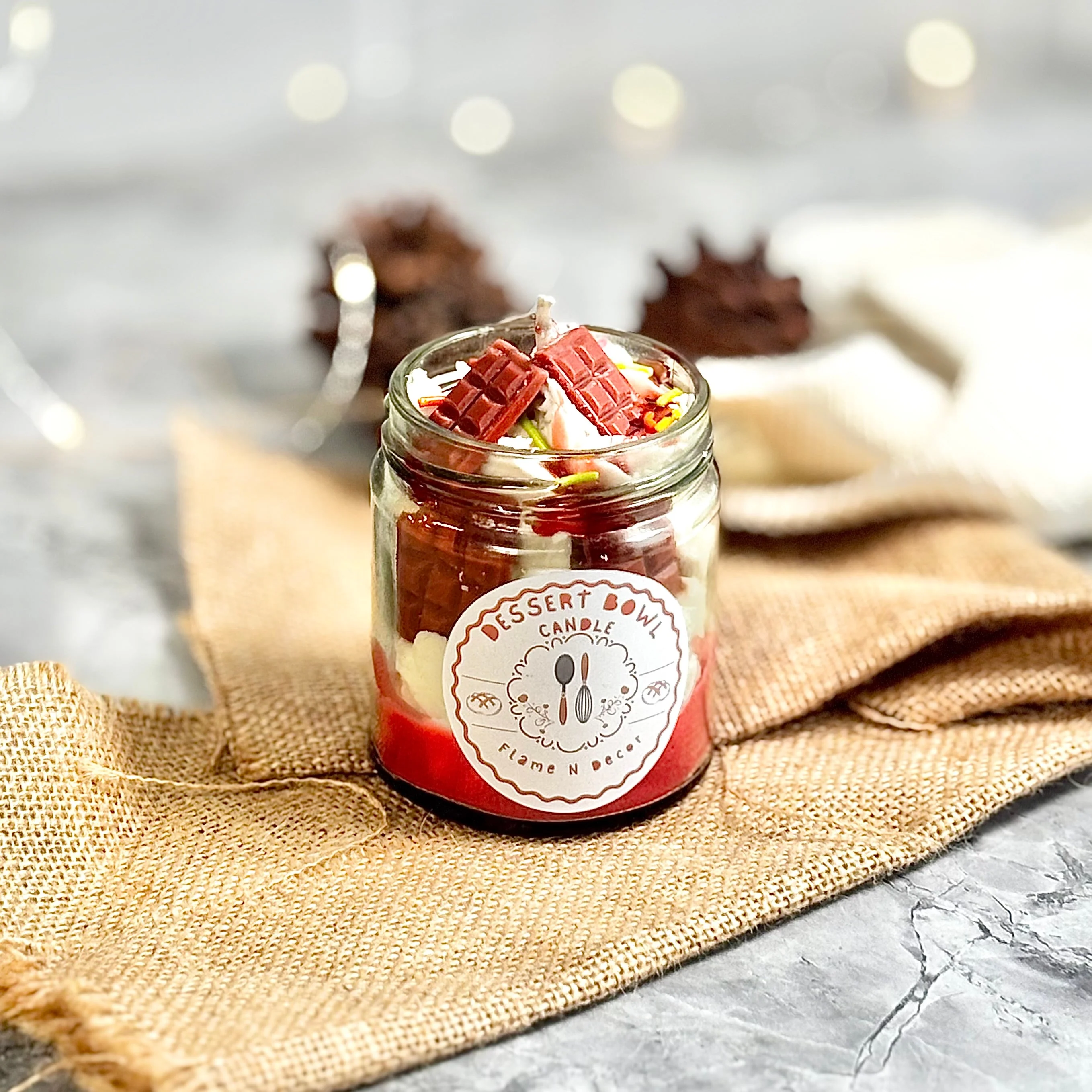 Choco Coffee Cheesecake Dessert Candle - 130g - Image 3