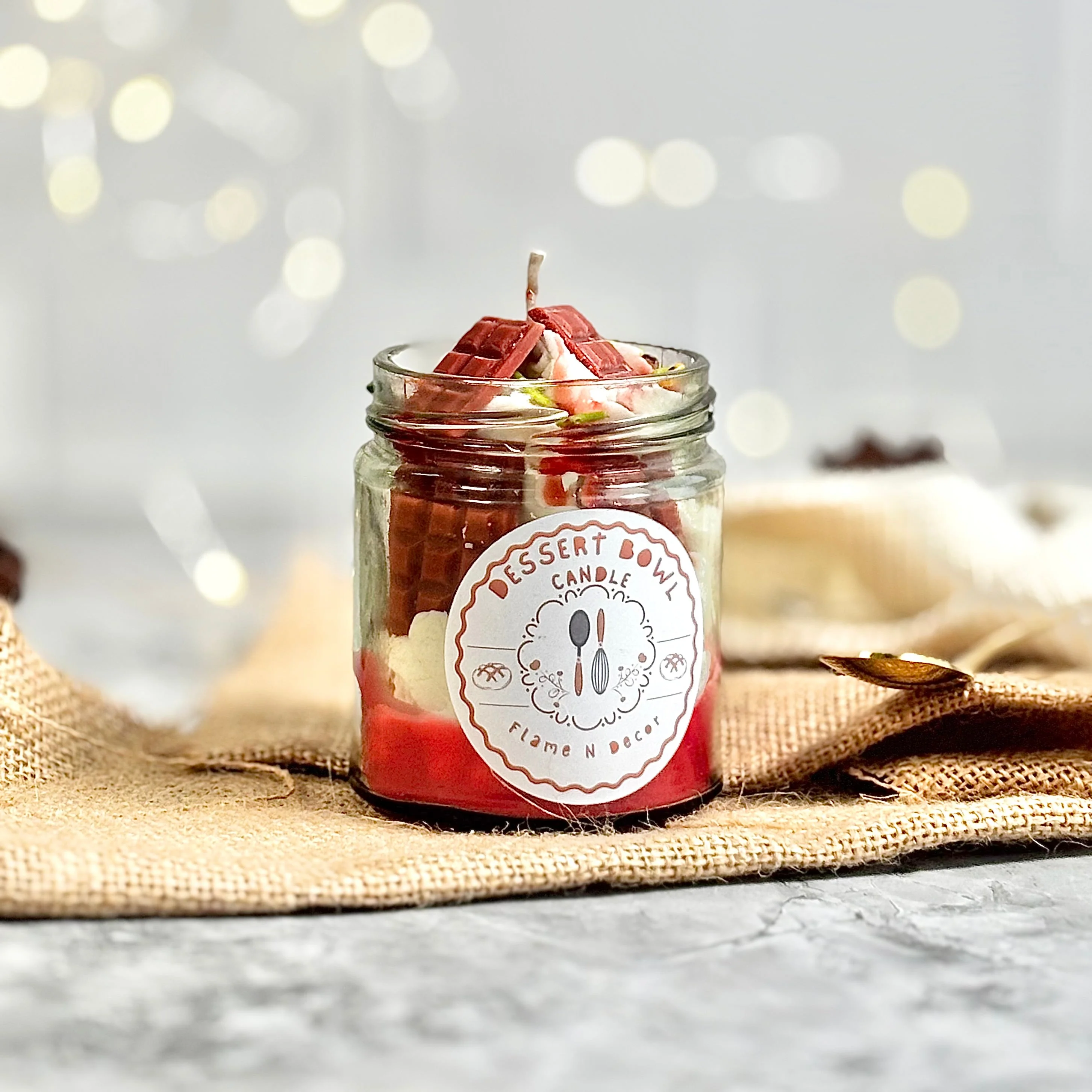 Choco Coffee Cheesecake Dessert Candle - 130g - Image 5