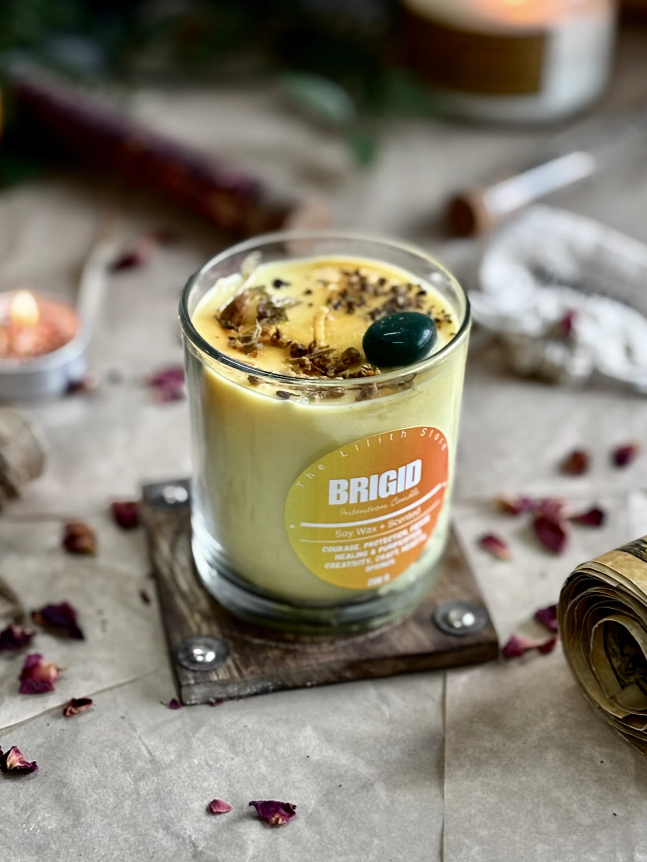 Brigid Altar Candle – 200 g Soy Wax Jar Candle for Ritual & Devotion - Image 4