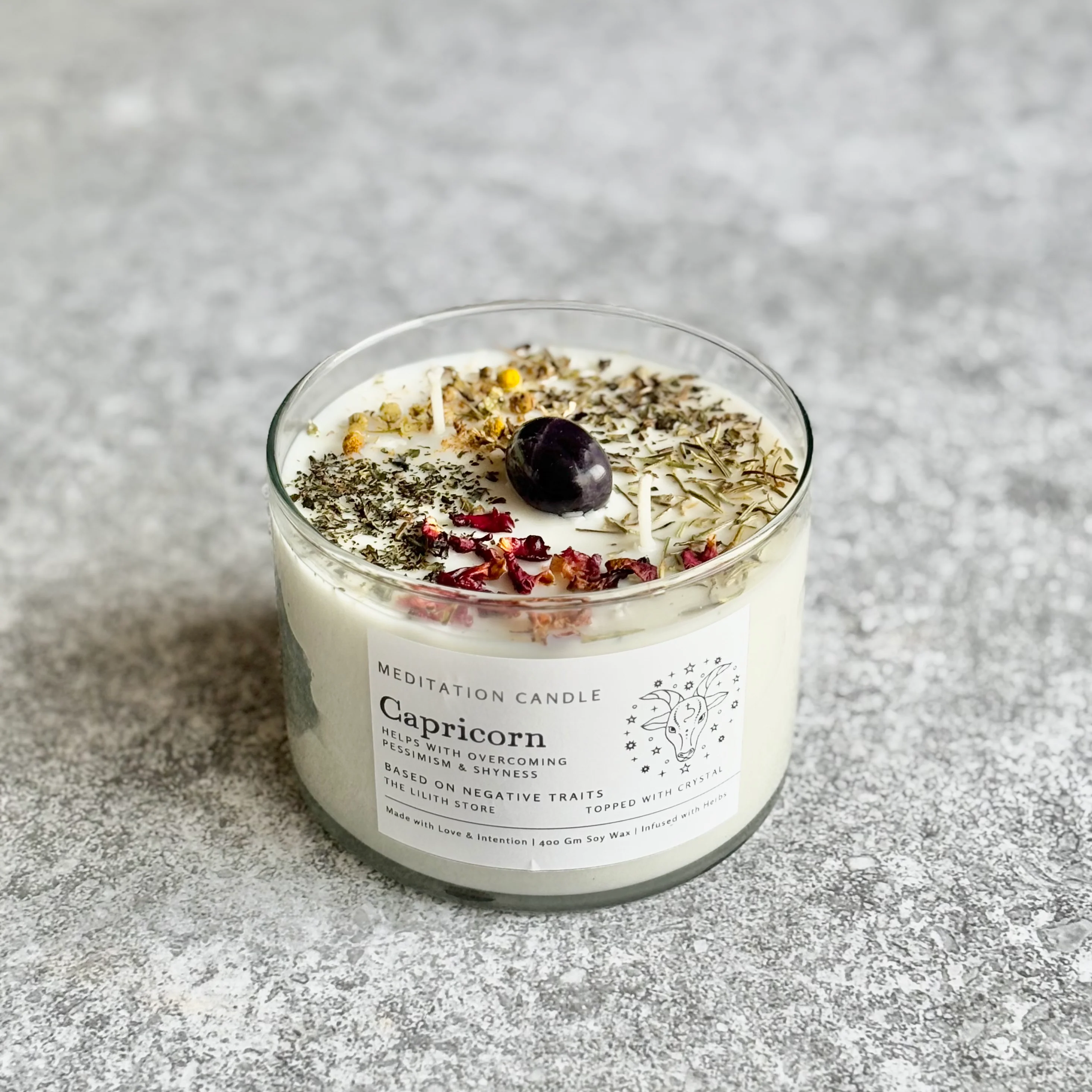 Capricorn Zodiac Soy Intention Candle | 400 Gm - Image 2