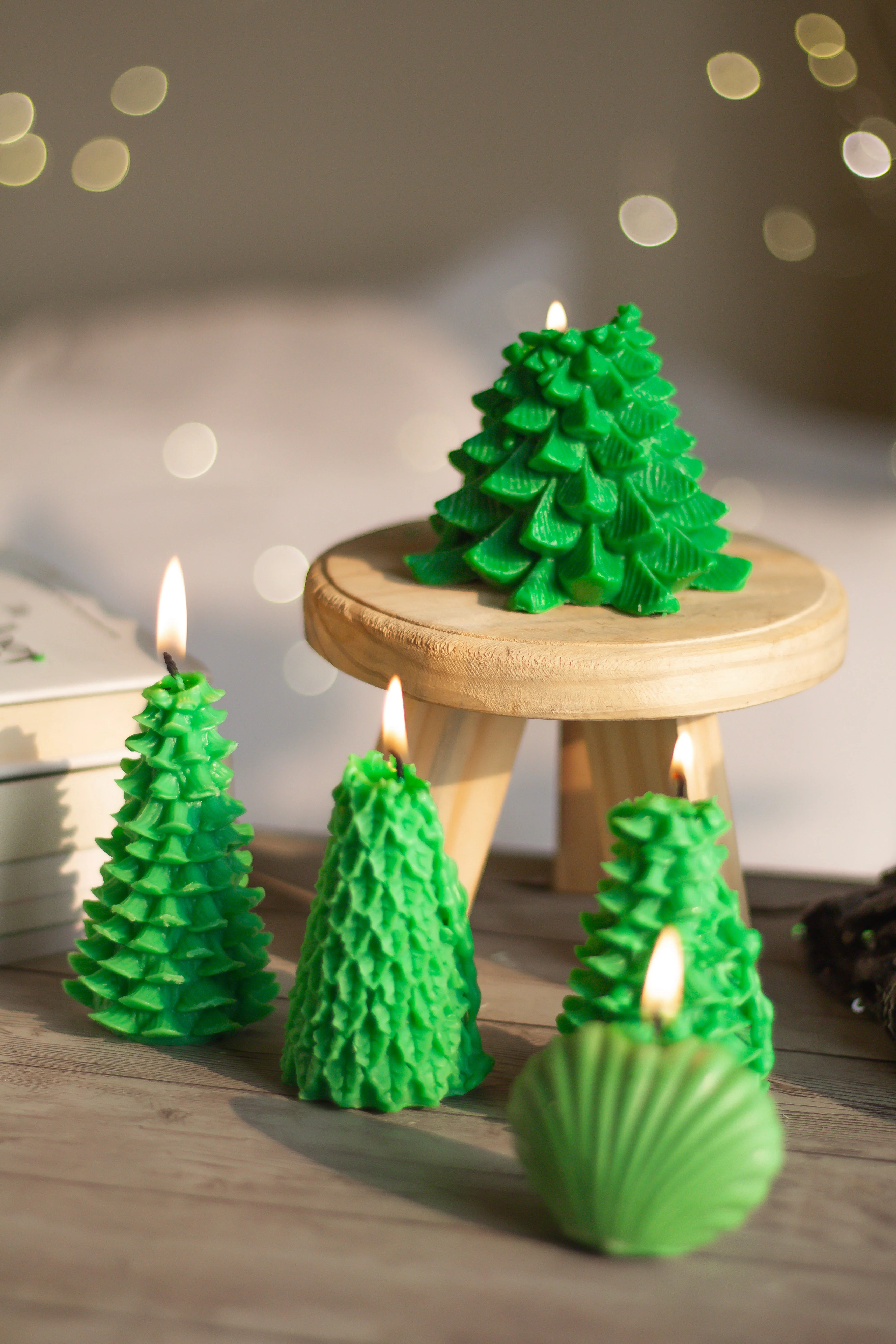 Green Tree Candle Combo | Set of 7 Candles - Image 3