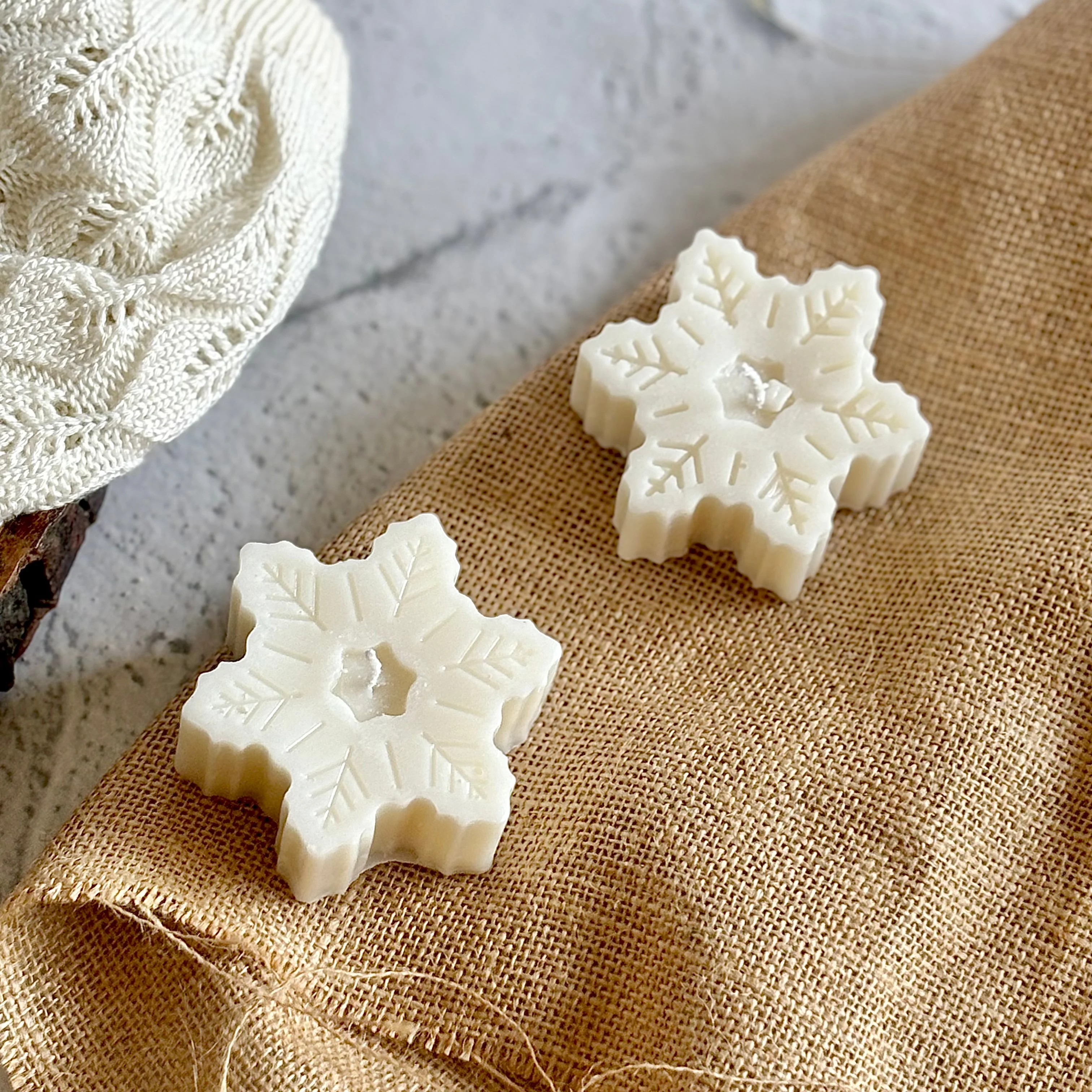 Snowflake Decorative Soy Scented Candle | Pack of 2 - Image 2