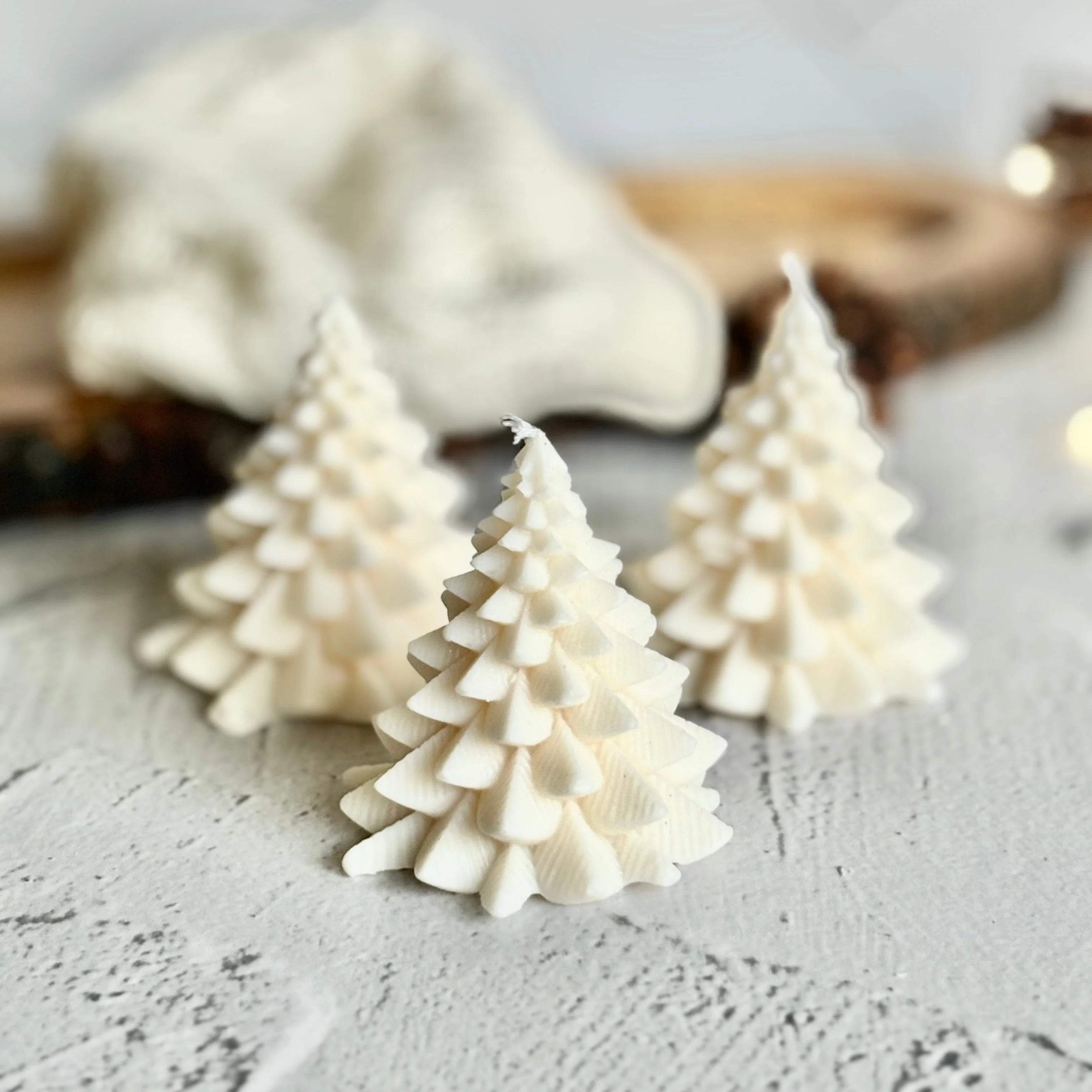White Tree Candle | White | Soy Candle set of 3 - Image 2