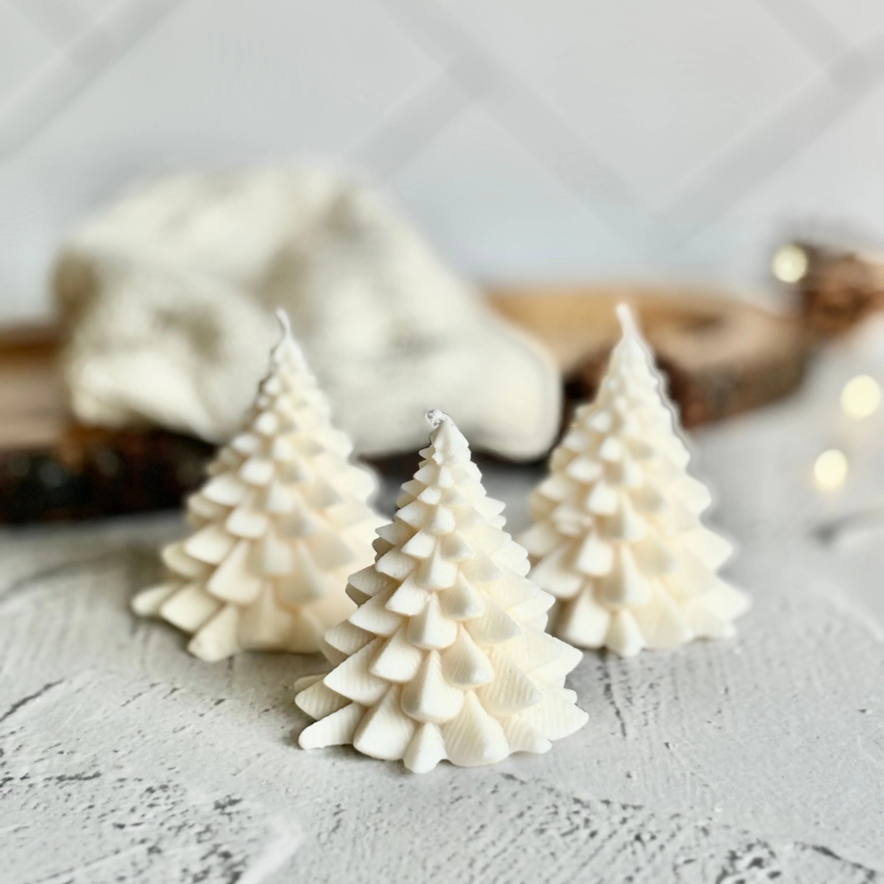 White Tree Candle | White | Soy Candle set of 3 - Image 3