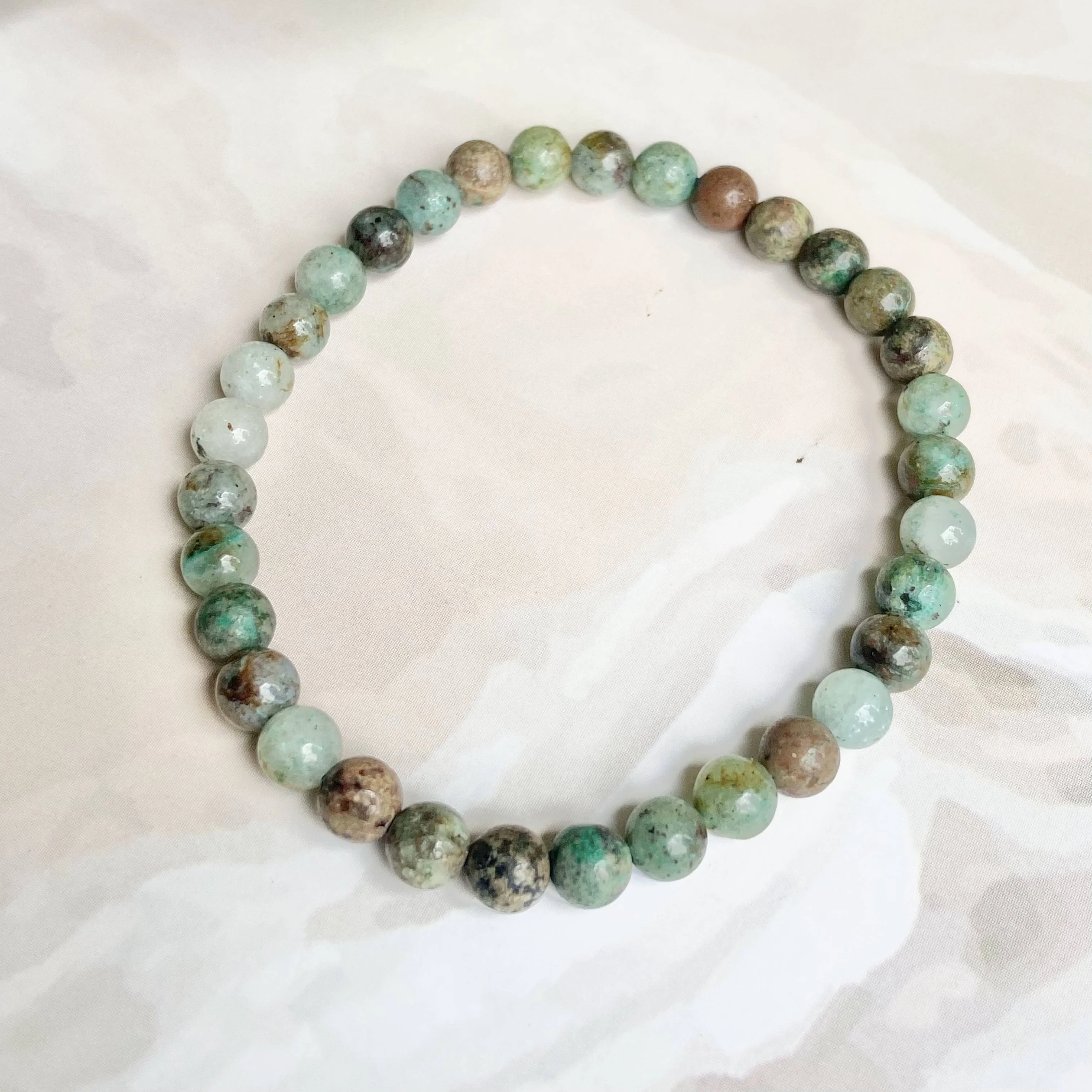 Chryscolla Bead Bracelet - 6mm | Throat Chakra, Expression , Public Speaking - Image 2