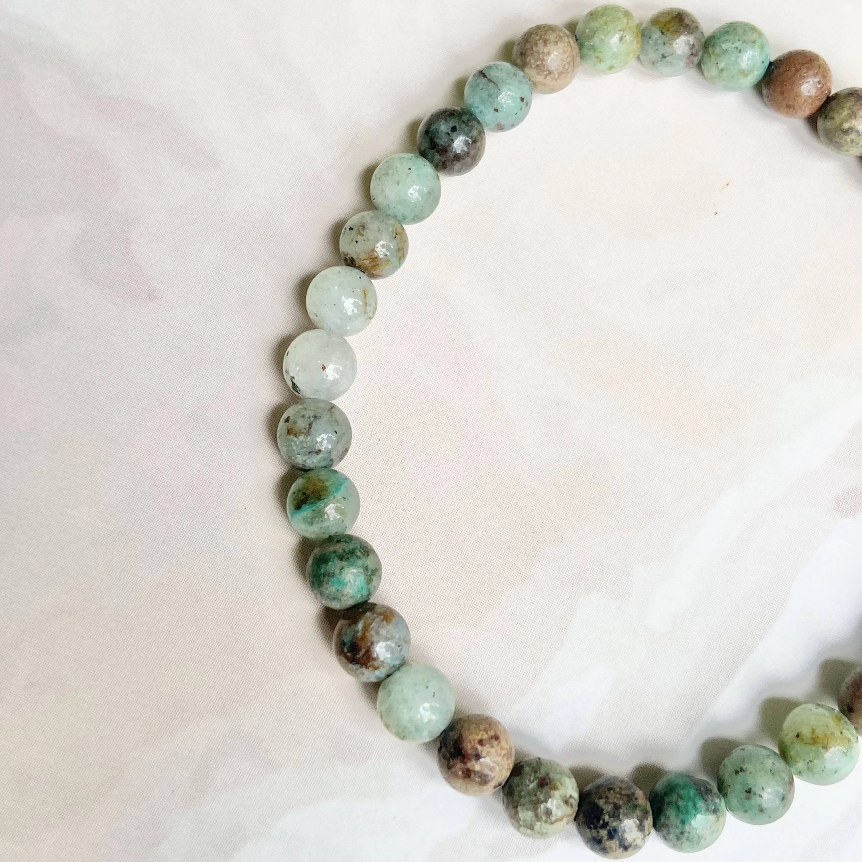 Chryscolla Bead Bracelet - 6mm | Throat Chakra, Expression , Public Speaking - Image 3