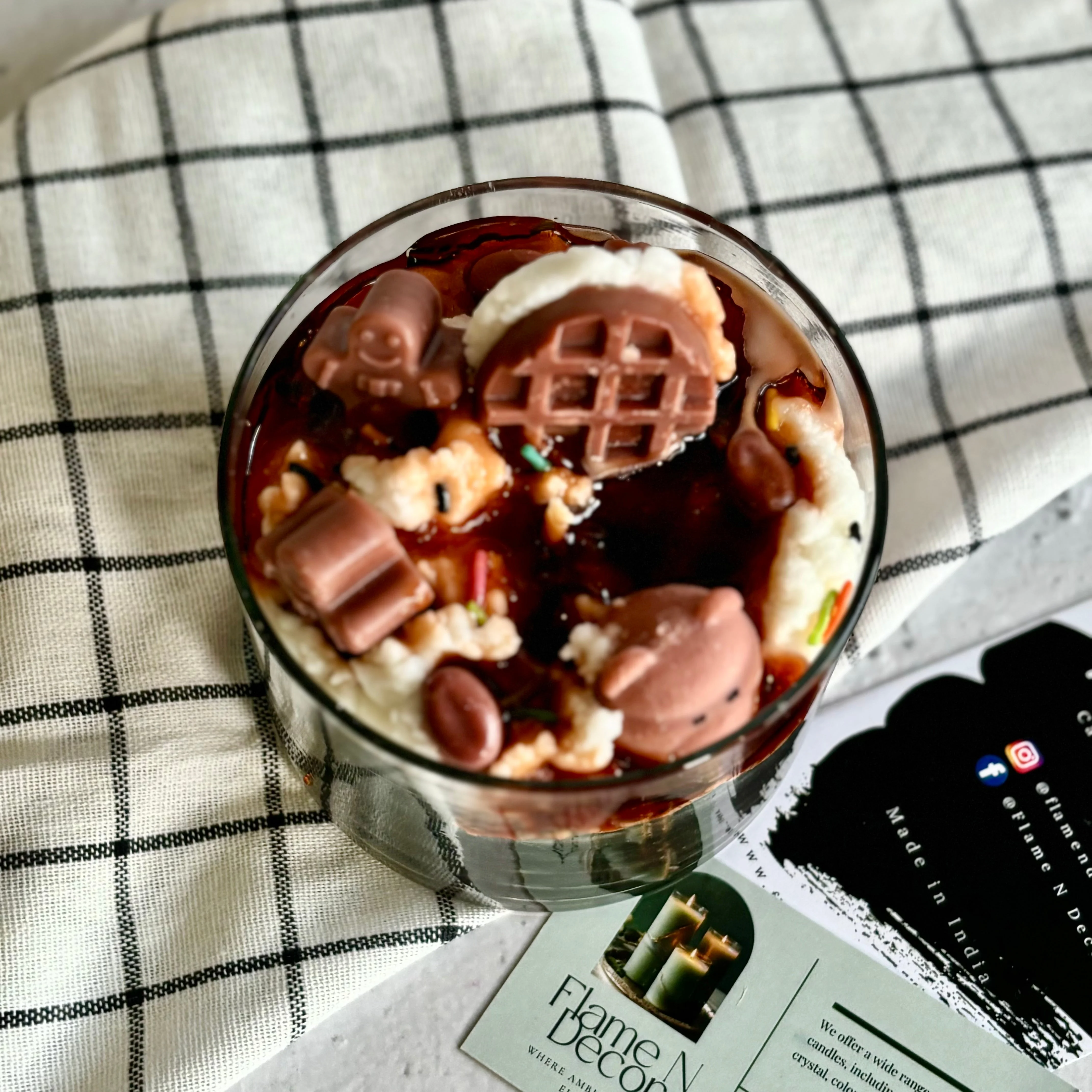 Coffee & Vanilla Dessert Bowl Topped with Cream & Waffle Soy Scented Candle - Image 3