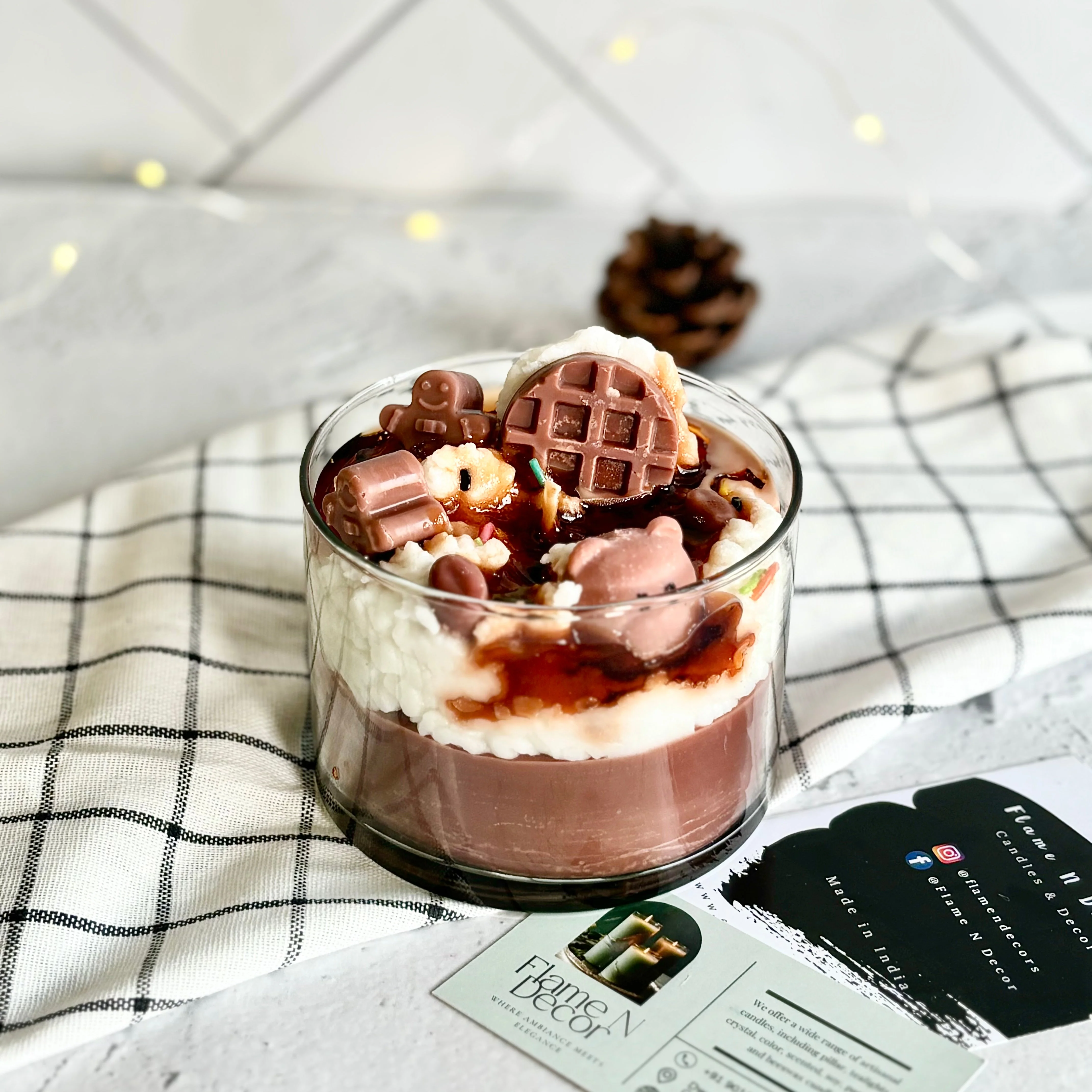 Coffee & Vanilla Dessert Bowl Topped with Cream & Waffle Soy Scented Candle - Image 5
