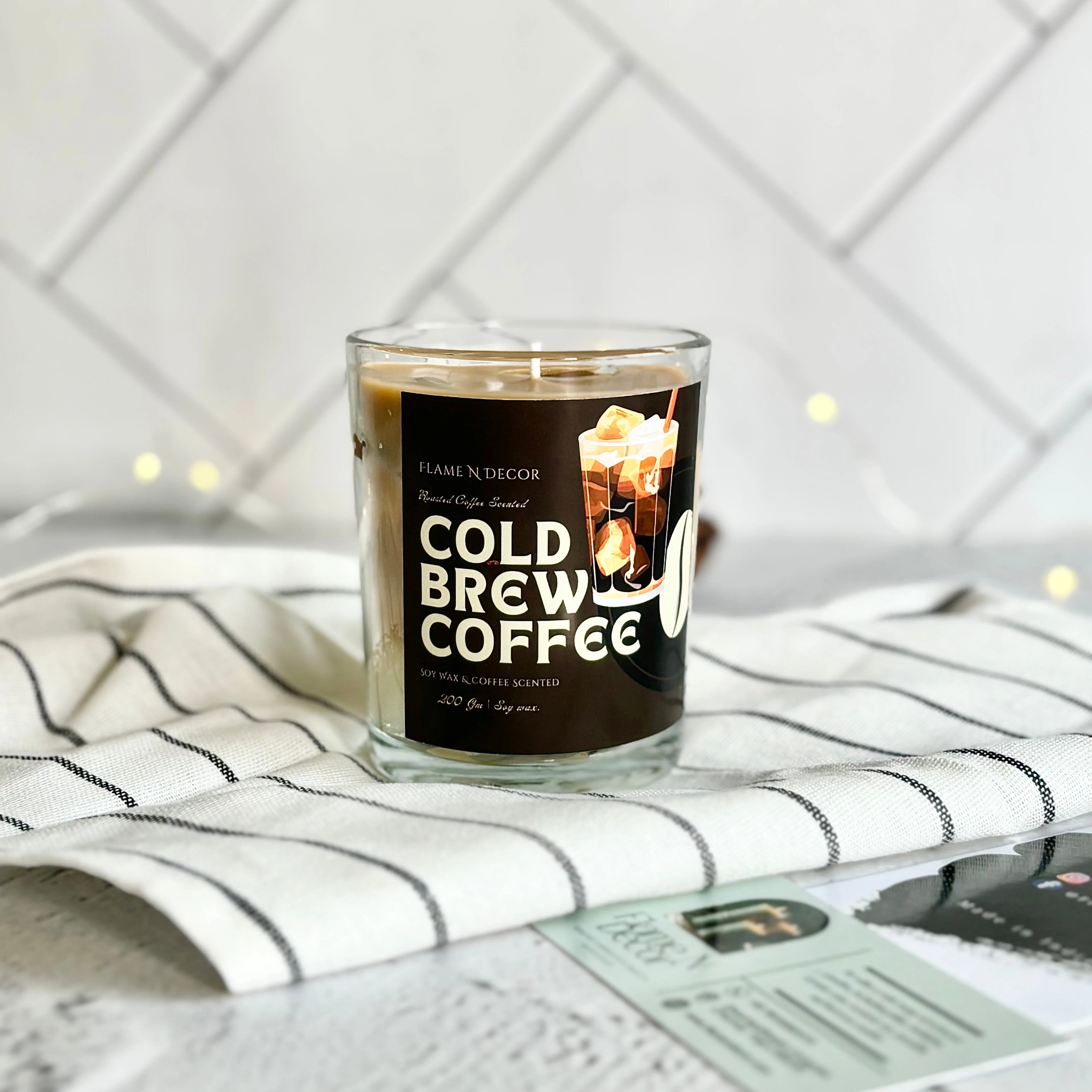 Cold Coffee Iced Coffee Soy & Gel wax Scented Candle - Image 2
