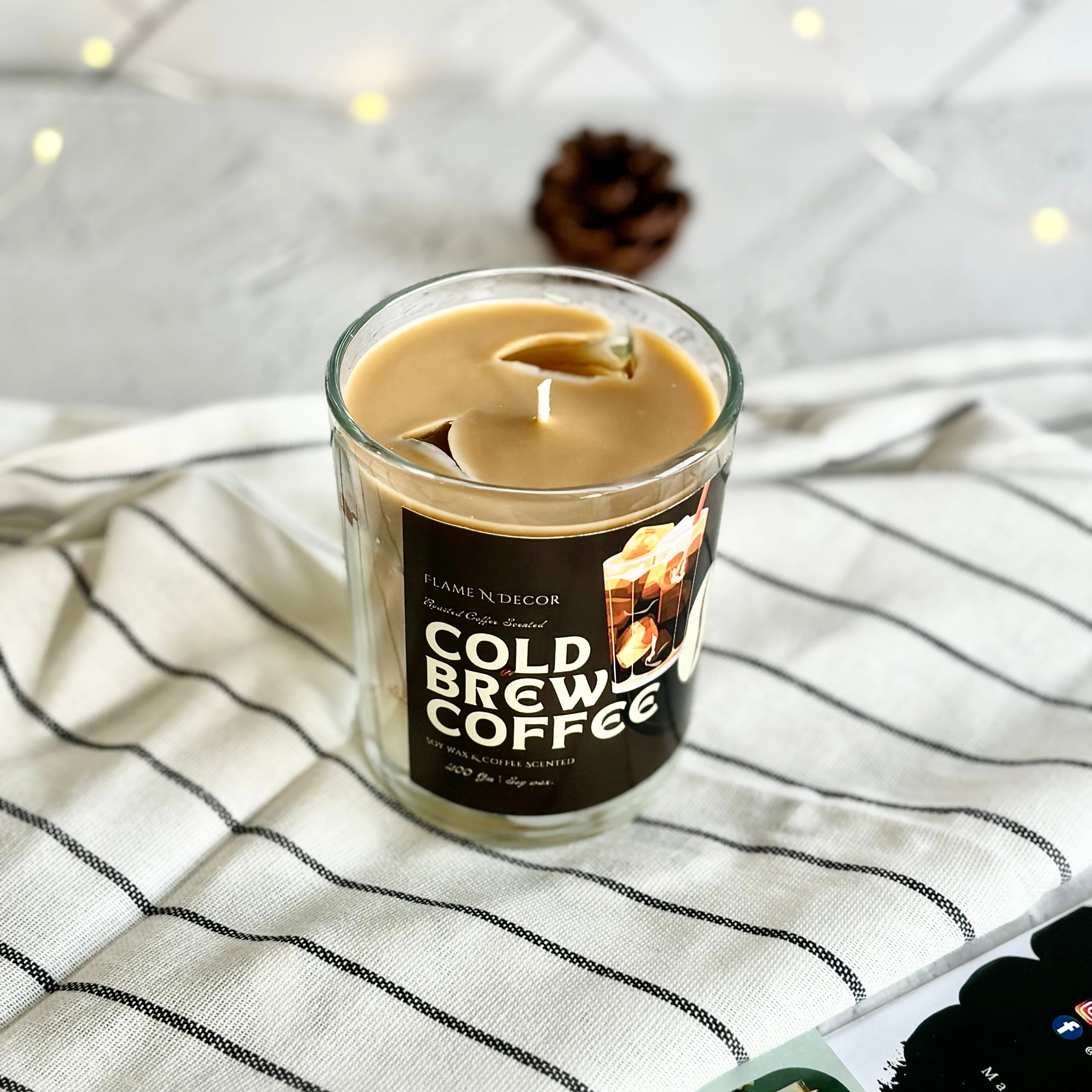 Cold Coffee Iced Coffee Soy & Gel wax Scented Candle - Image 3