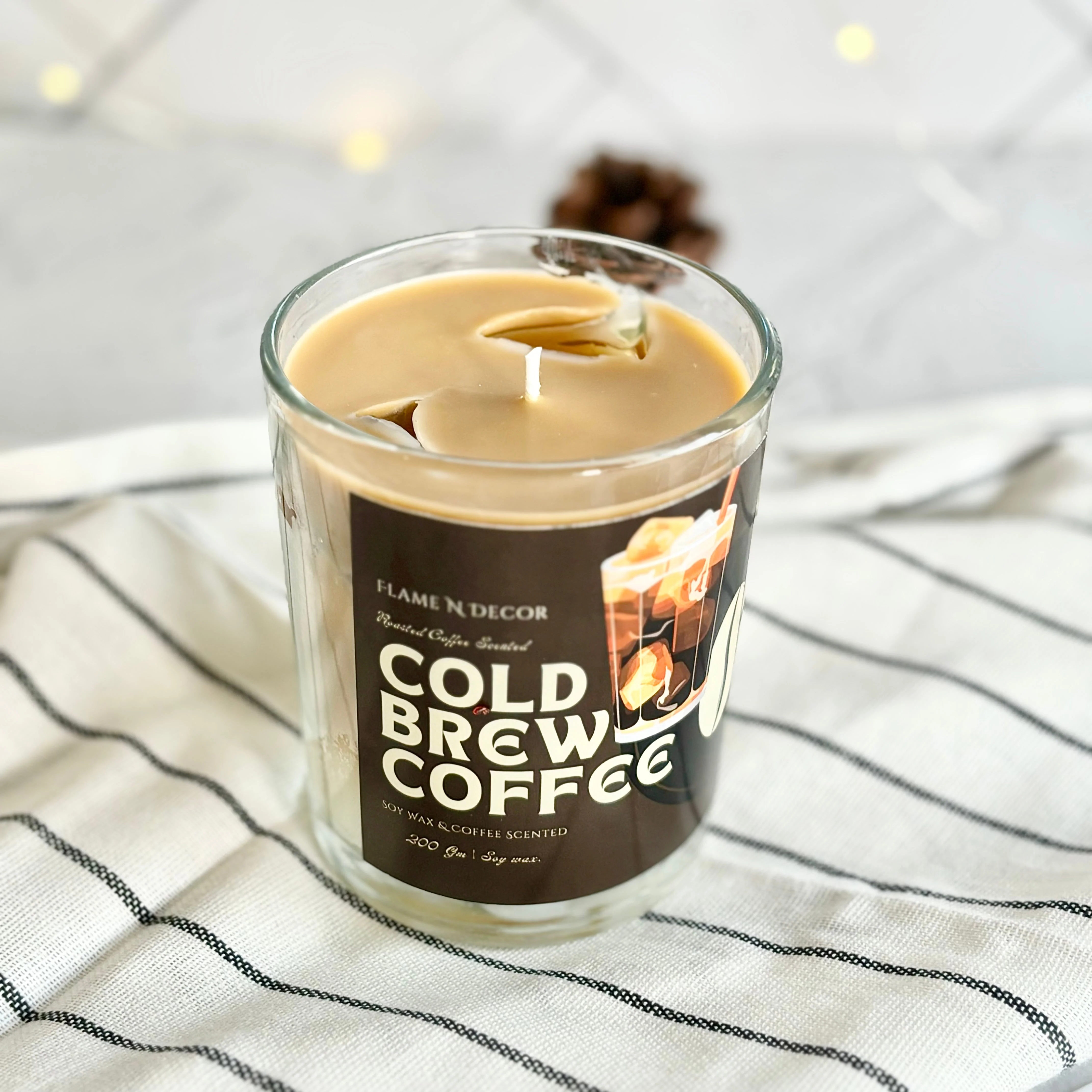 Cold Coffee Iced Coffee Soy & Gel wax Scented Candle - Image 4