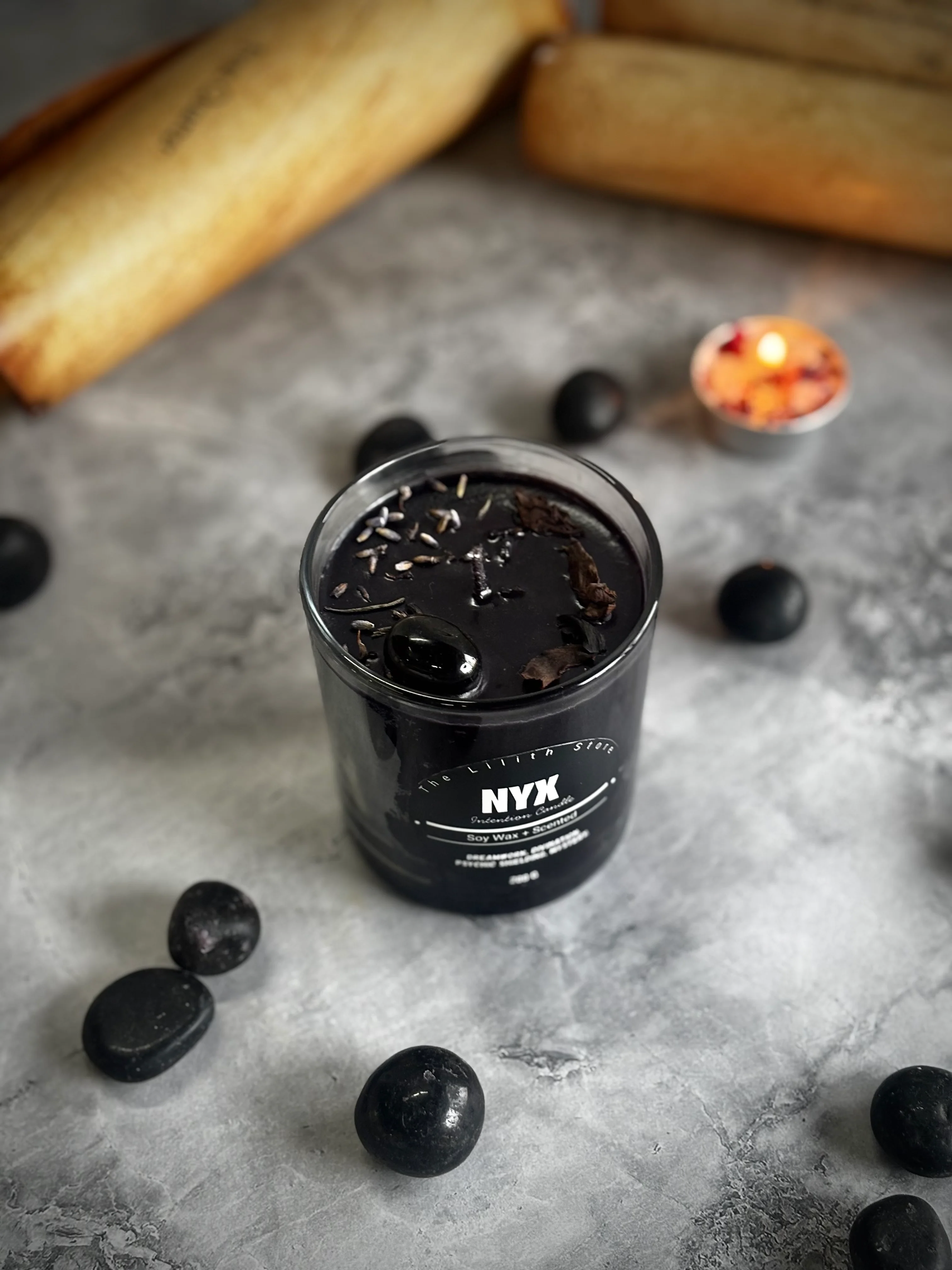 Nyx Altar Candle – 200 g Soy Wax Jar Candle for Ritual & Devotion - Image 3