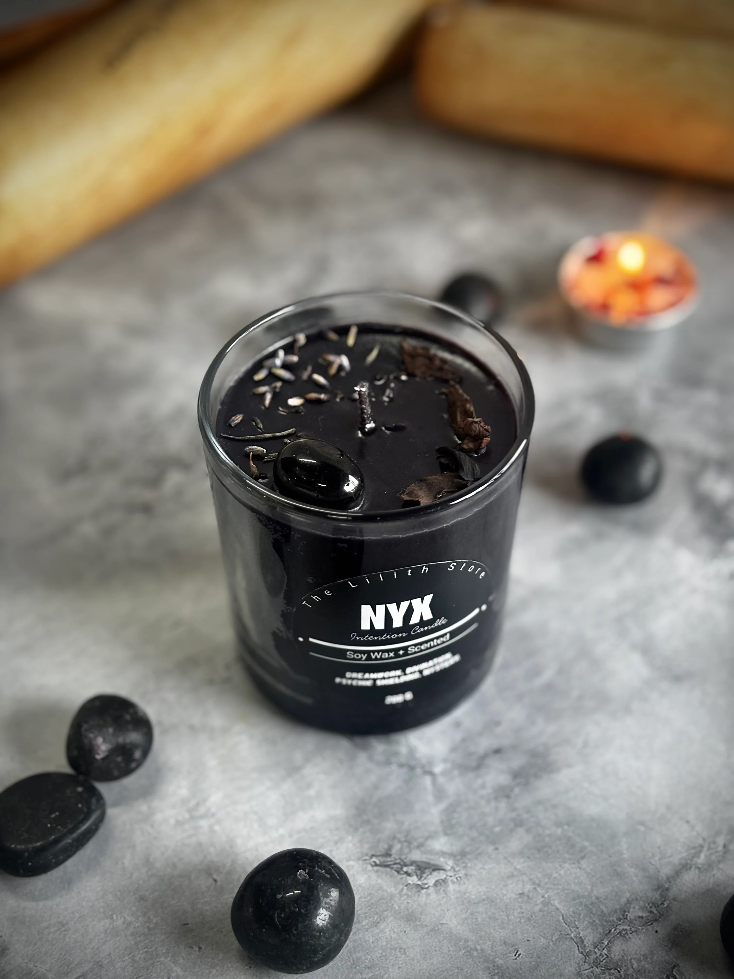 Nyx Altar Candle – 200 g Soy Wax Jar Candle for Ritual & Devotion - Image 4