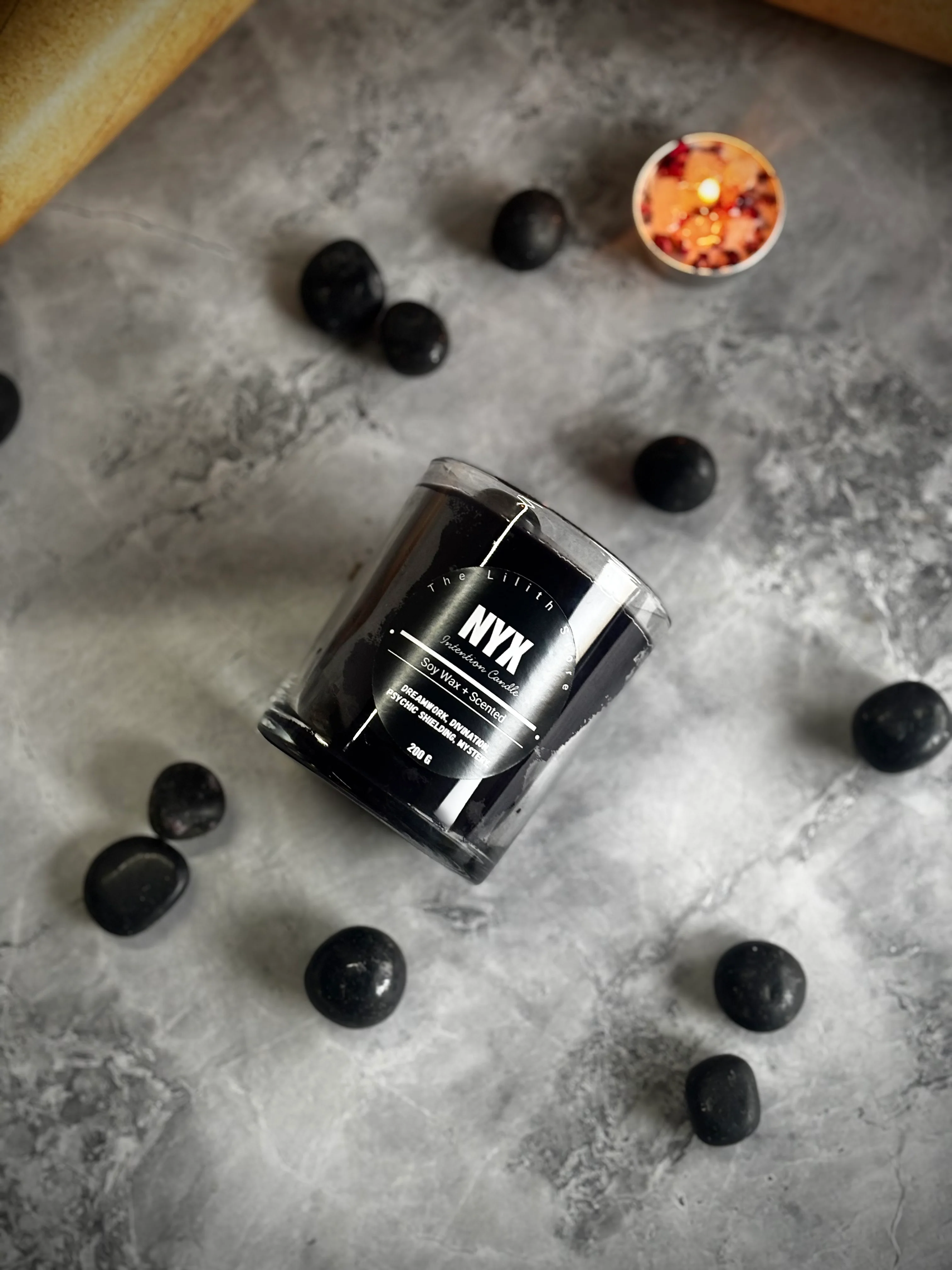 Nyx Altar Candle – 200 g Soy Wax Jar Candle for Ritual & Devotion - Image 5