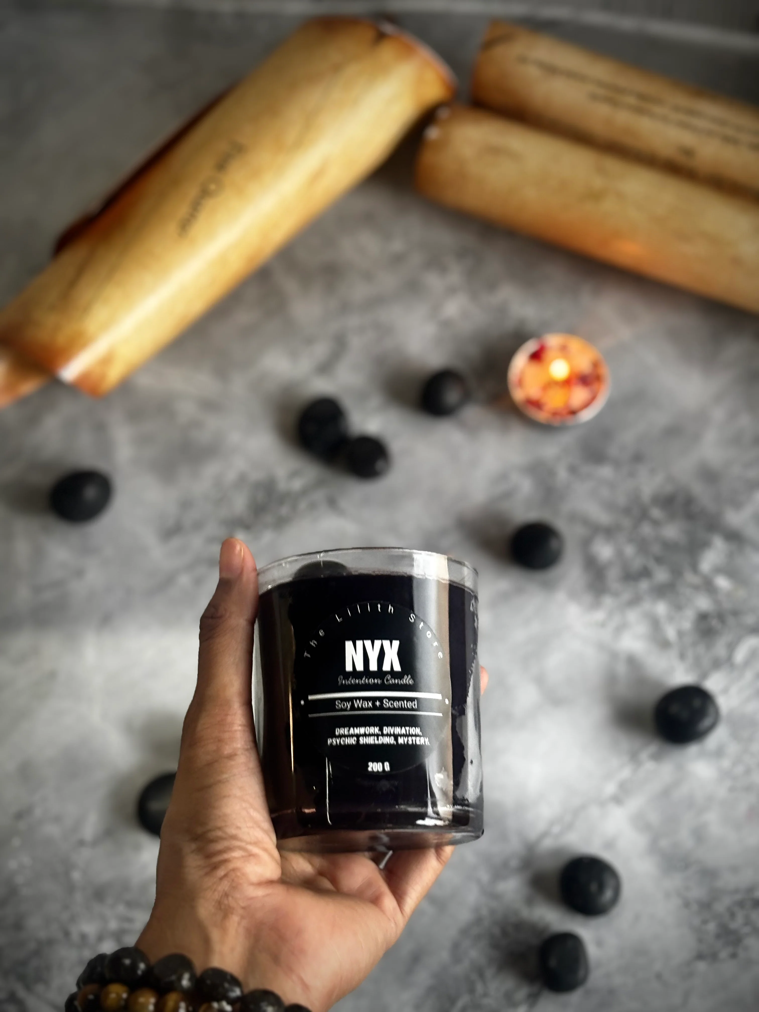 Nyx Altar Candle – 200 g Soy Wax Jar Candle for Ritual & Devotion - Image 6