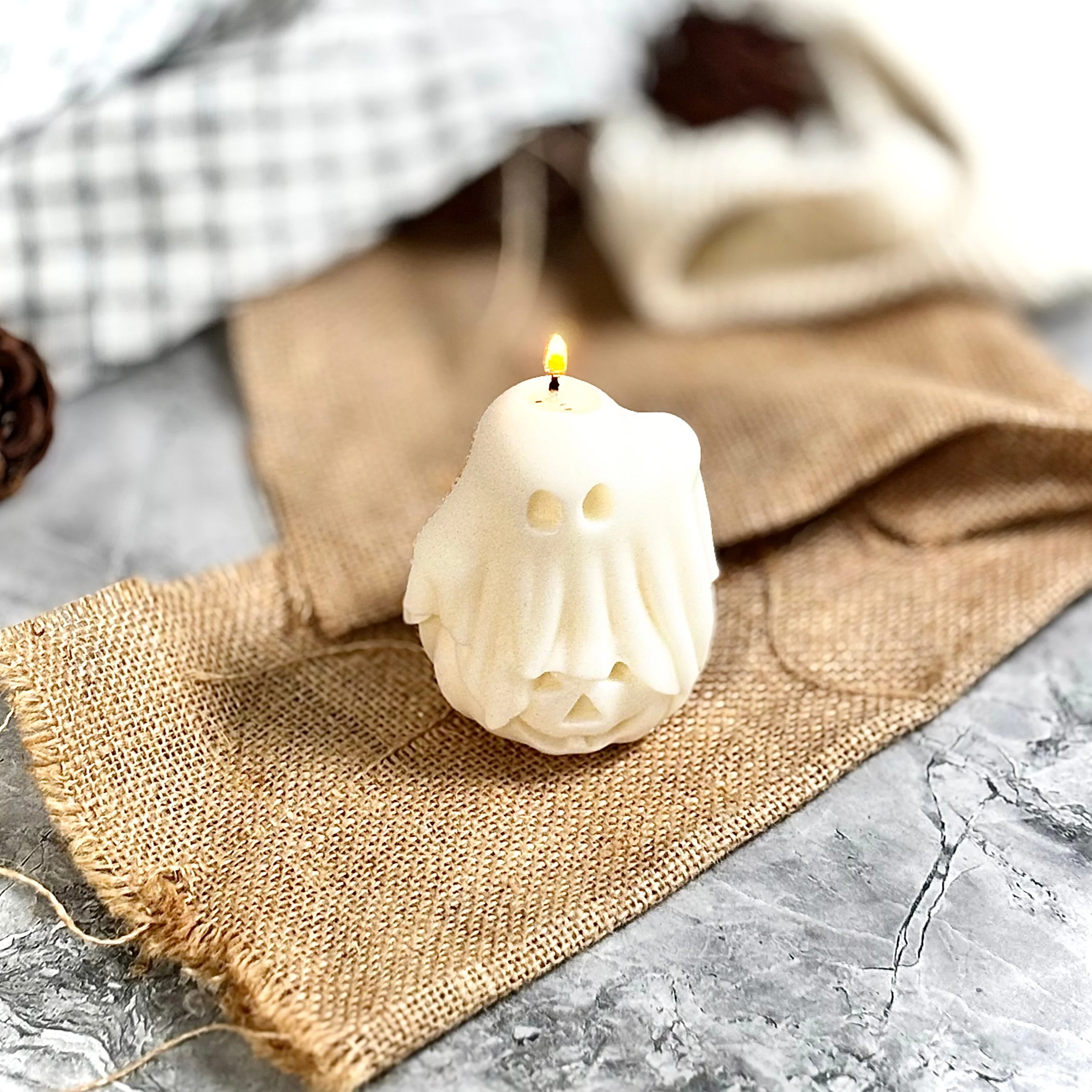 Ghost Shaped Halloween Soy Scented Candle - Image 3
