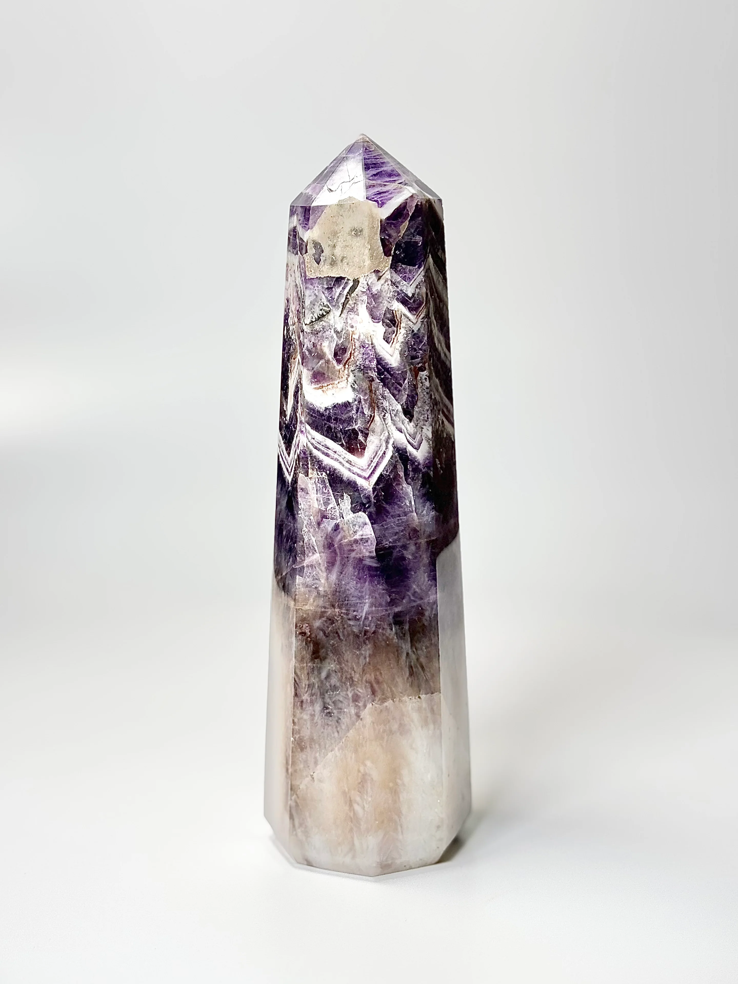 Eight Facet Chevron Amethyst Tower – 927g - Balanced Energy & Refined Clarity