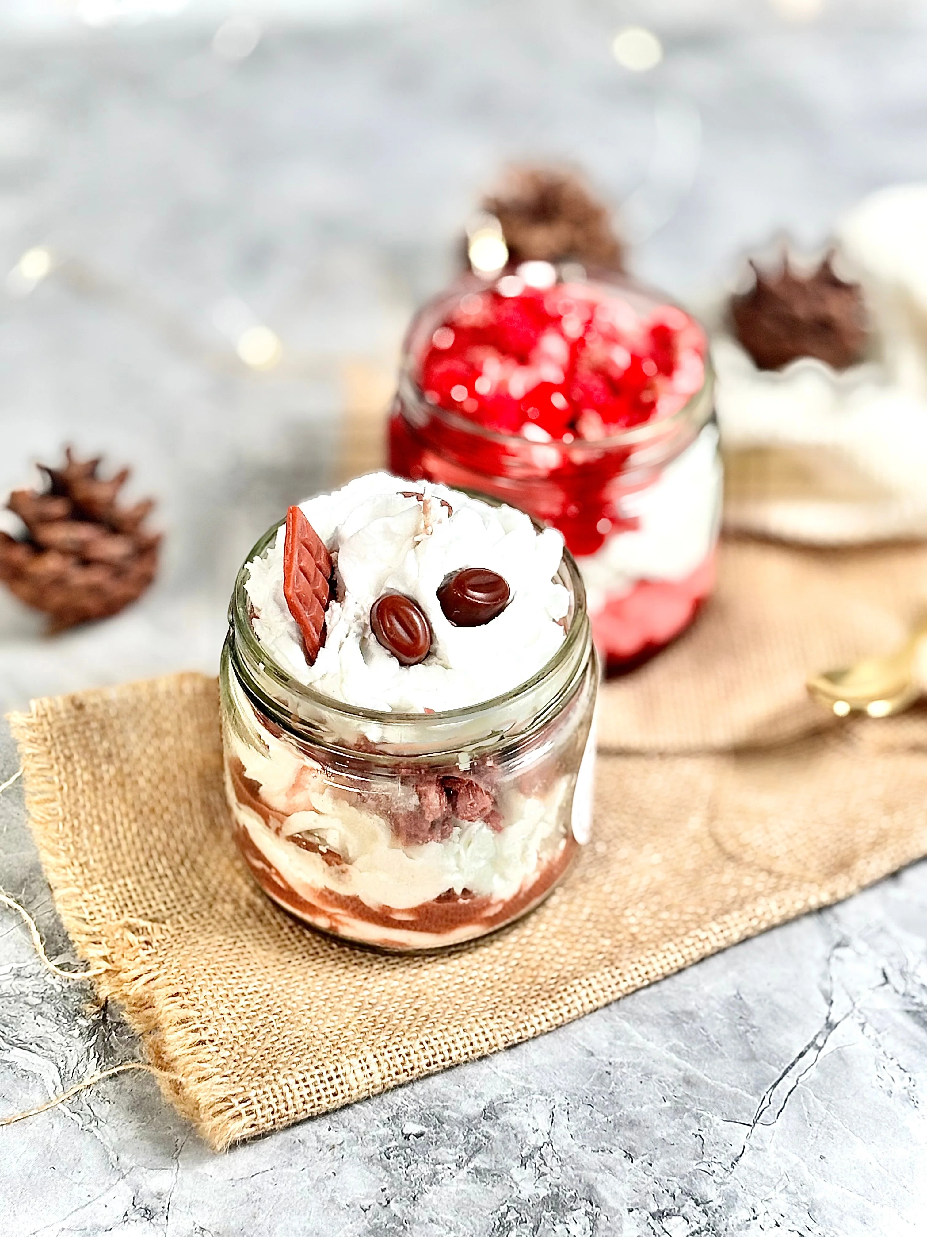 Set of 2 Dessert Candles – Strawberry Cheesecake & Choco Coffee Cheesecake - Image 2