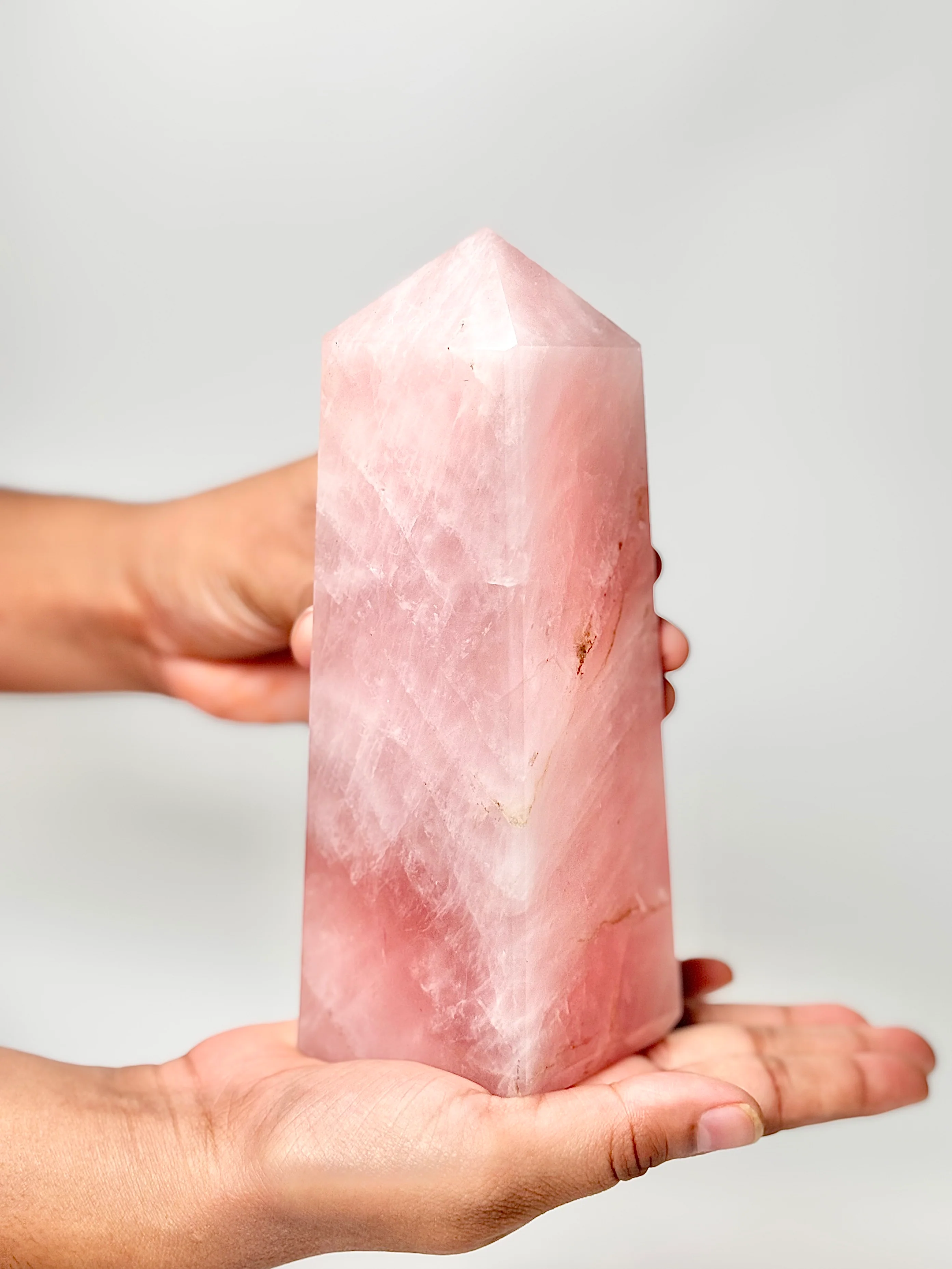 Four Facet Rose Quartz Tower – 1kg - Soft Elegance & Balanced Design - Image 2