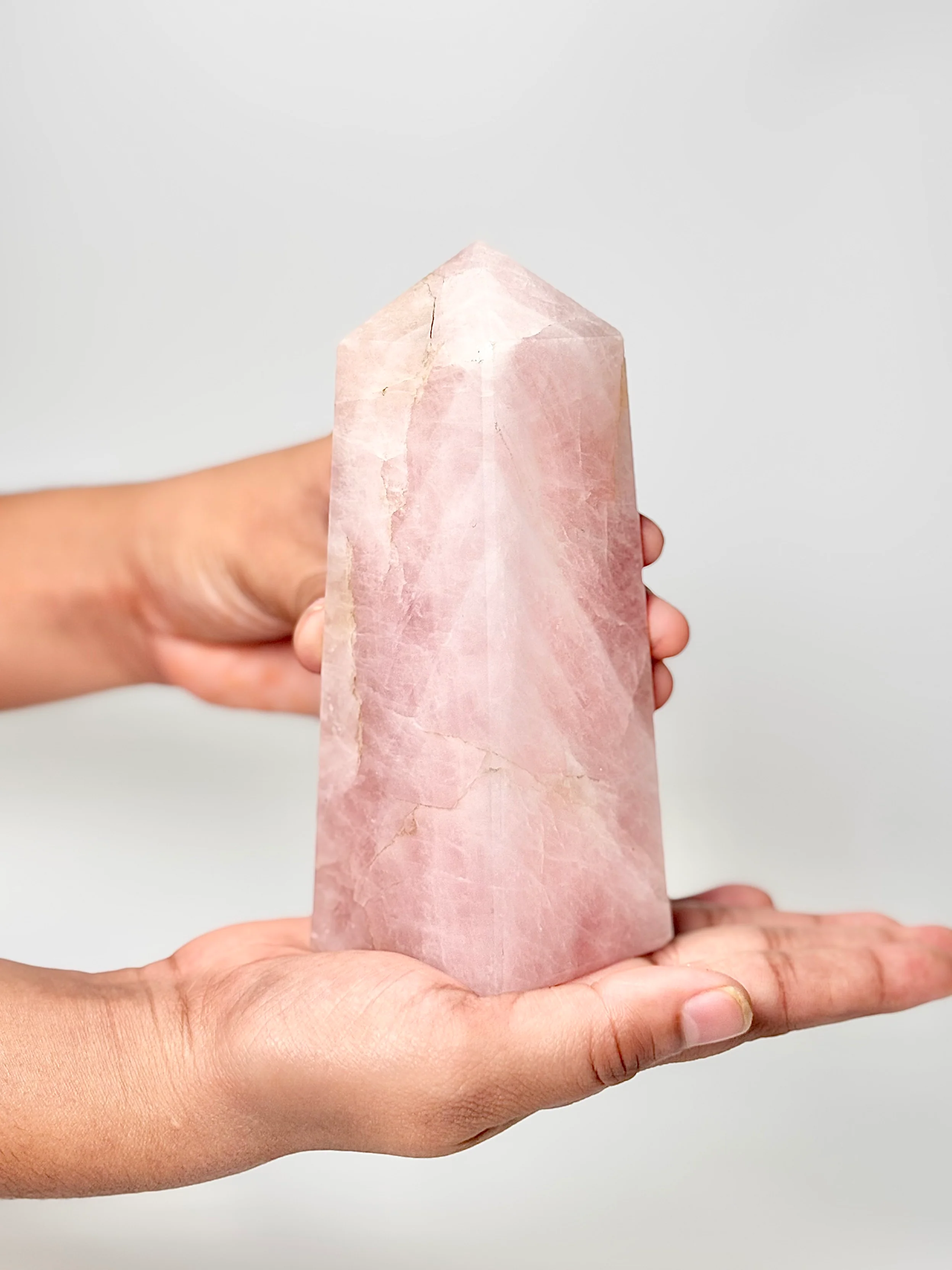 Four Facet Rose Quartz Tower – 620g - Soft Elegance & Balanced Design - Image 2
