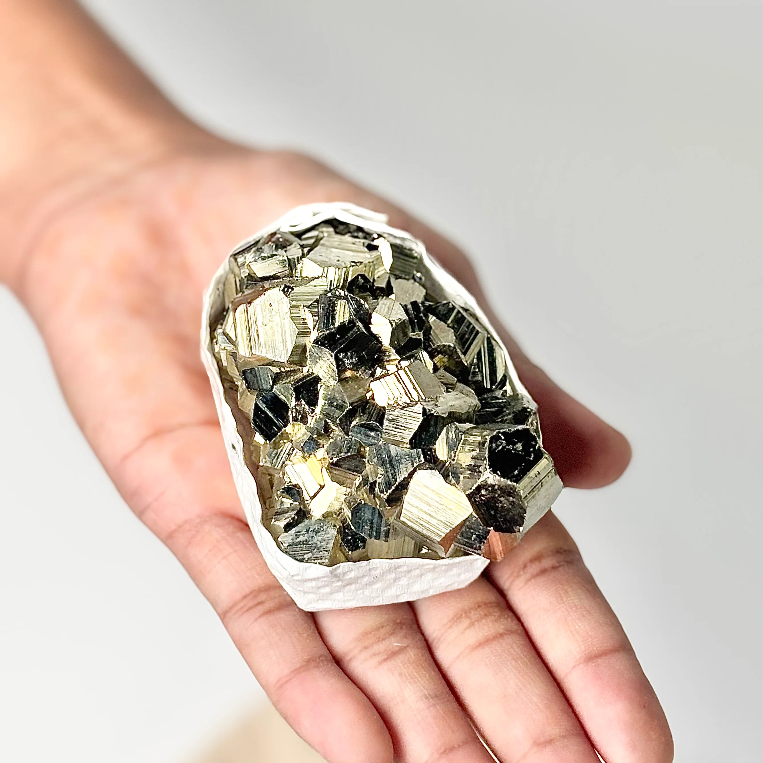 Peruvian Pyrite Cluster – 270g -Golden Brilliance & Striking Presence - Image 3