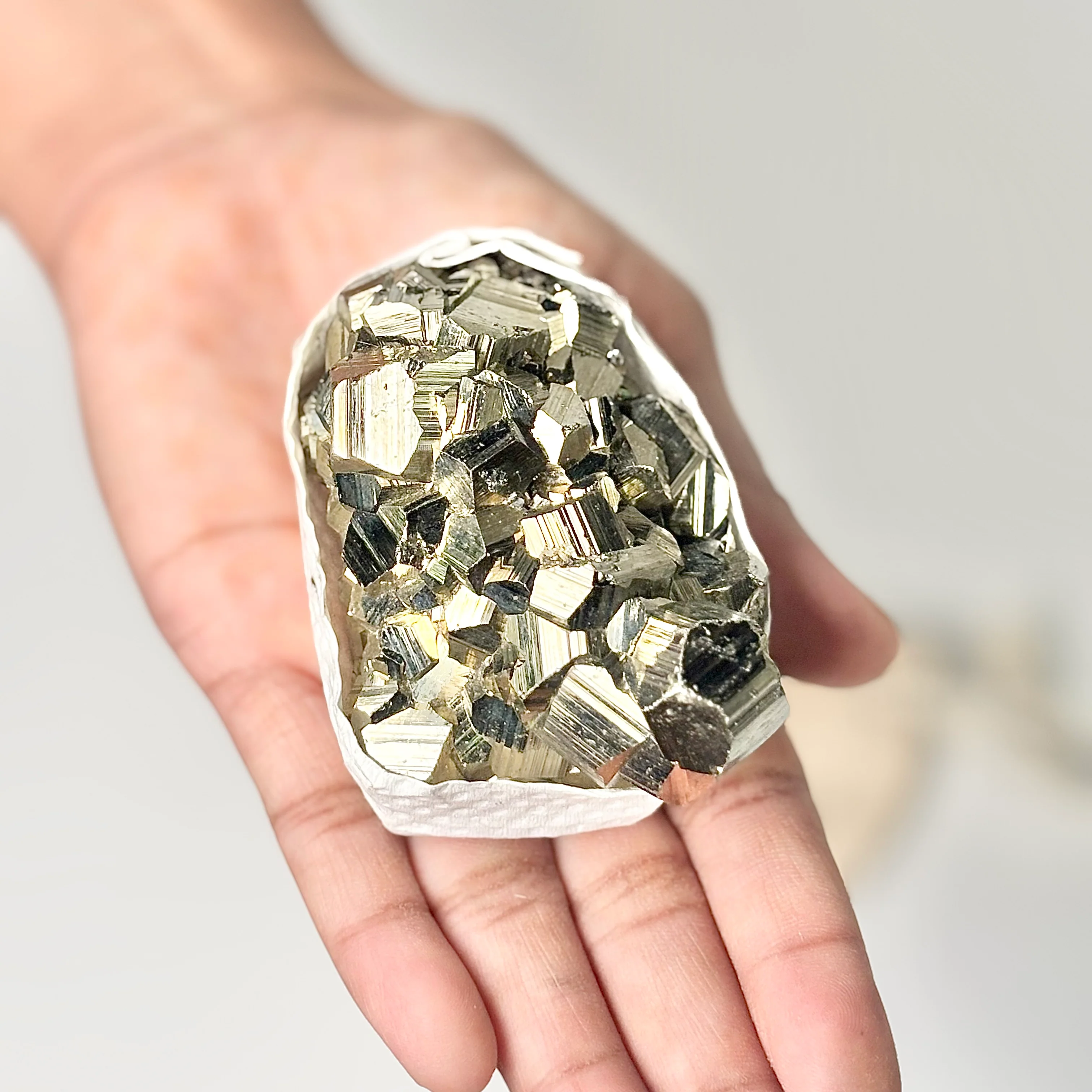 Peruvian Pyrite Cluster – 270g -Golden Brilliance & Striking Presence - Image 4