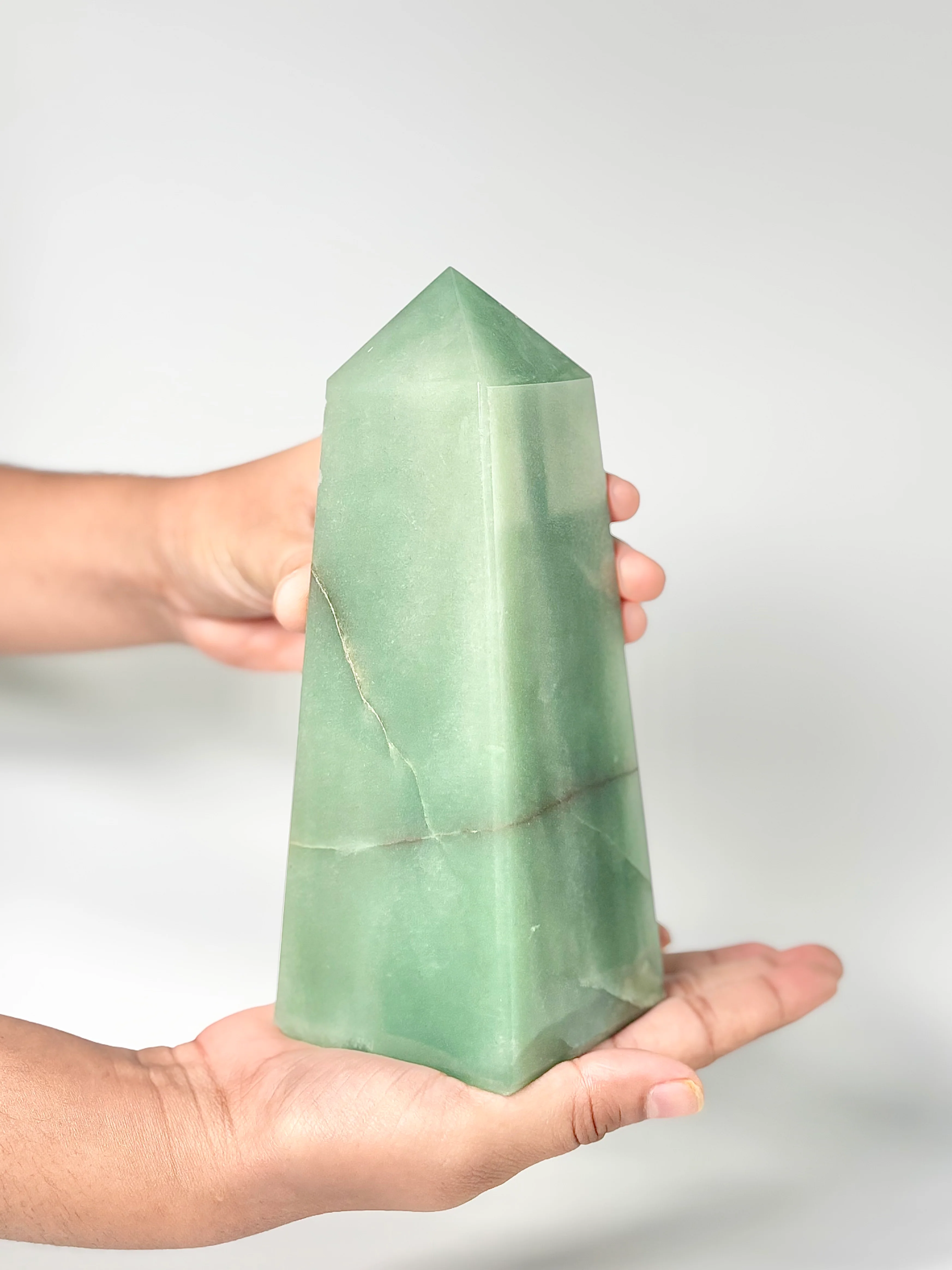 Four Facet Green Aventurine Tower – 1.2kg - Fresh Tones & Grounded Symmetry - Image 2
