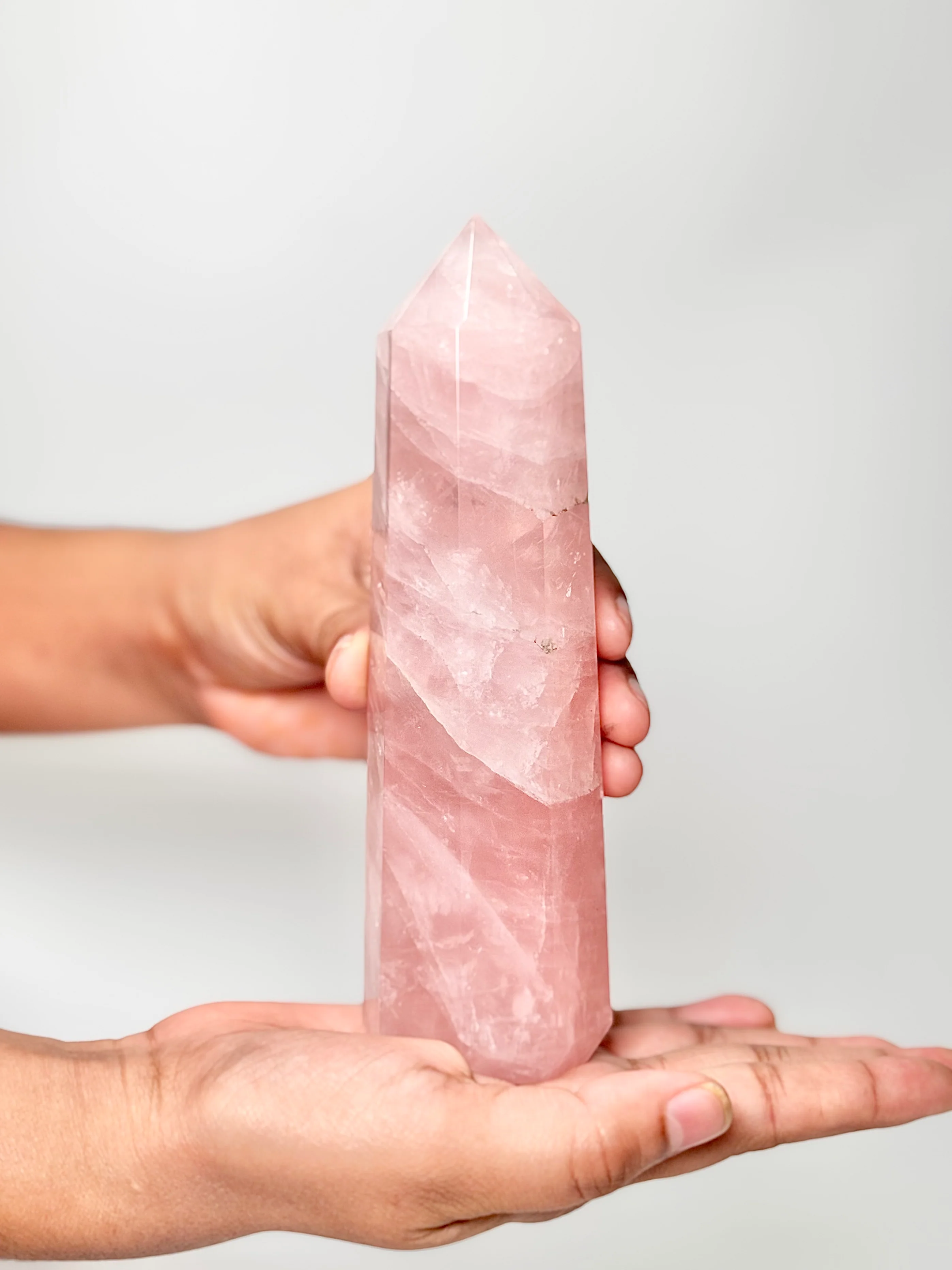 Eight Facet Rose Quartz Tower – 474g - Elegance, Warmth & Gentle Charm - Image 2