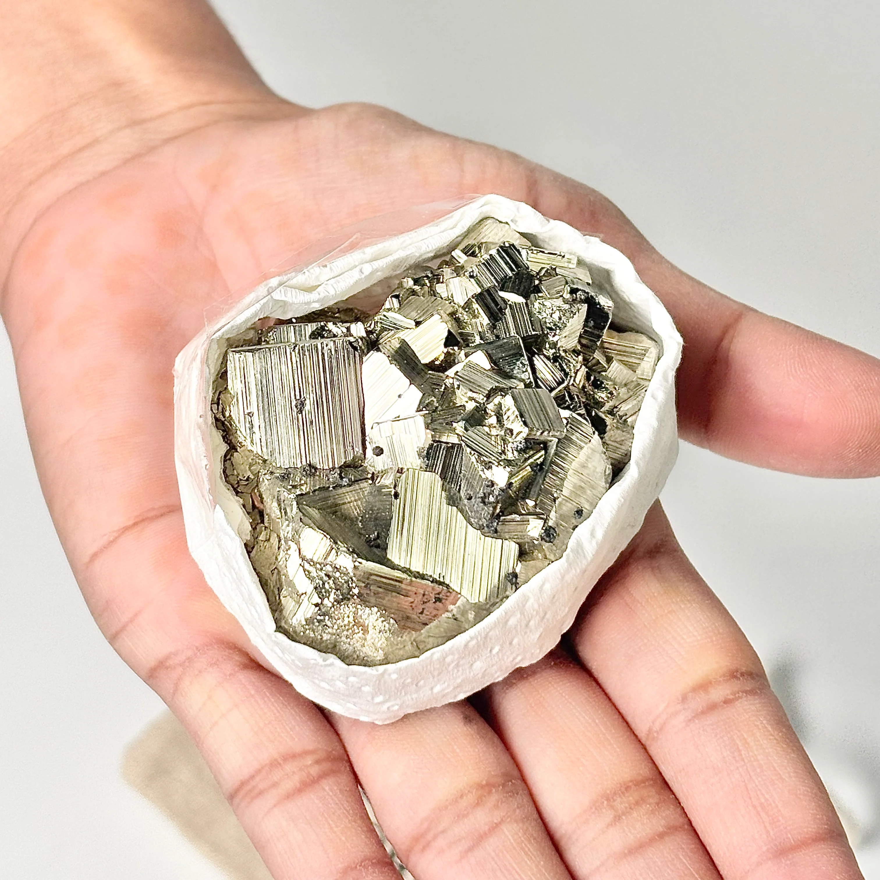 Peruvian Pyrite Cluster – 200g -Golden Brilliance & Striking Presence - Image 5