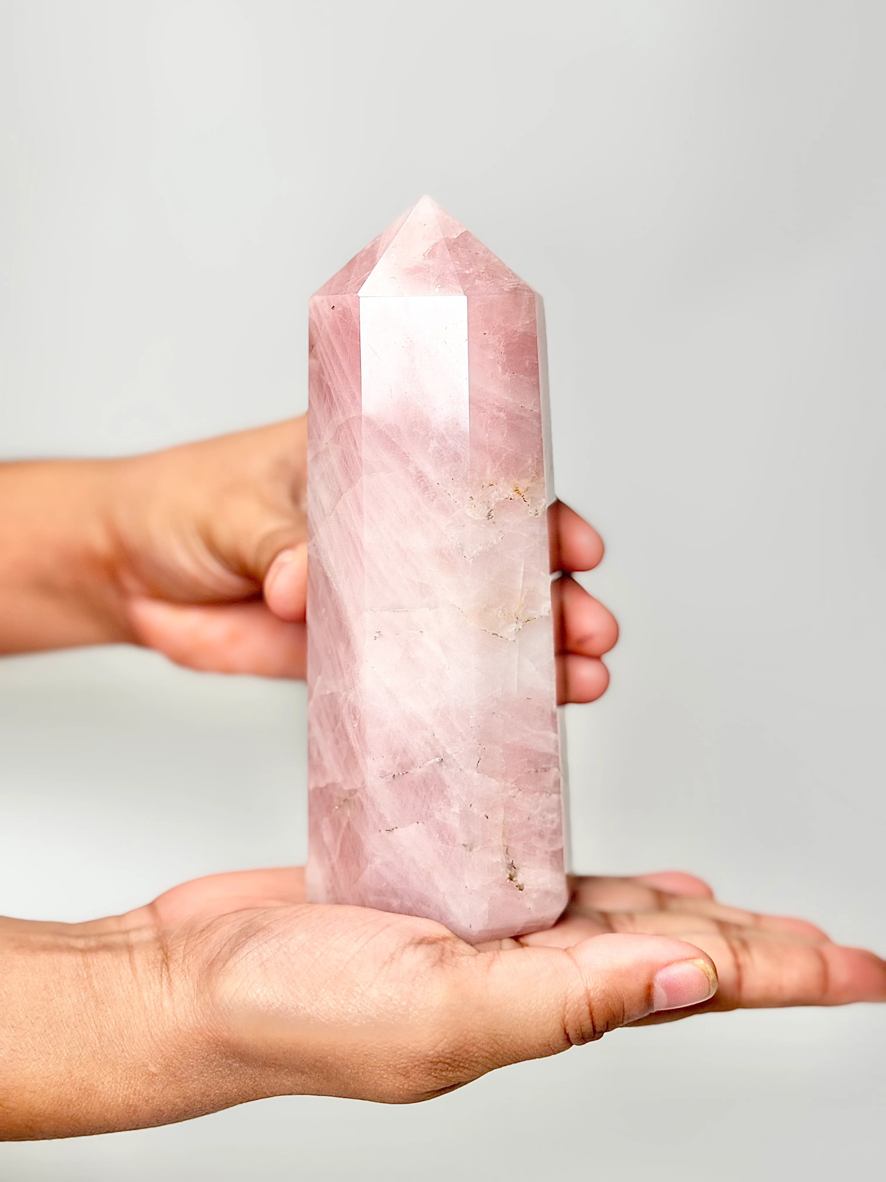Eight Facet Rose Quartz Tower – 630g - Elegance, Warmth & Gentle Charm - Image 2