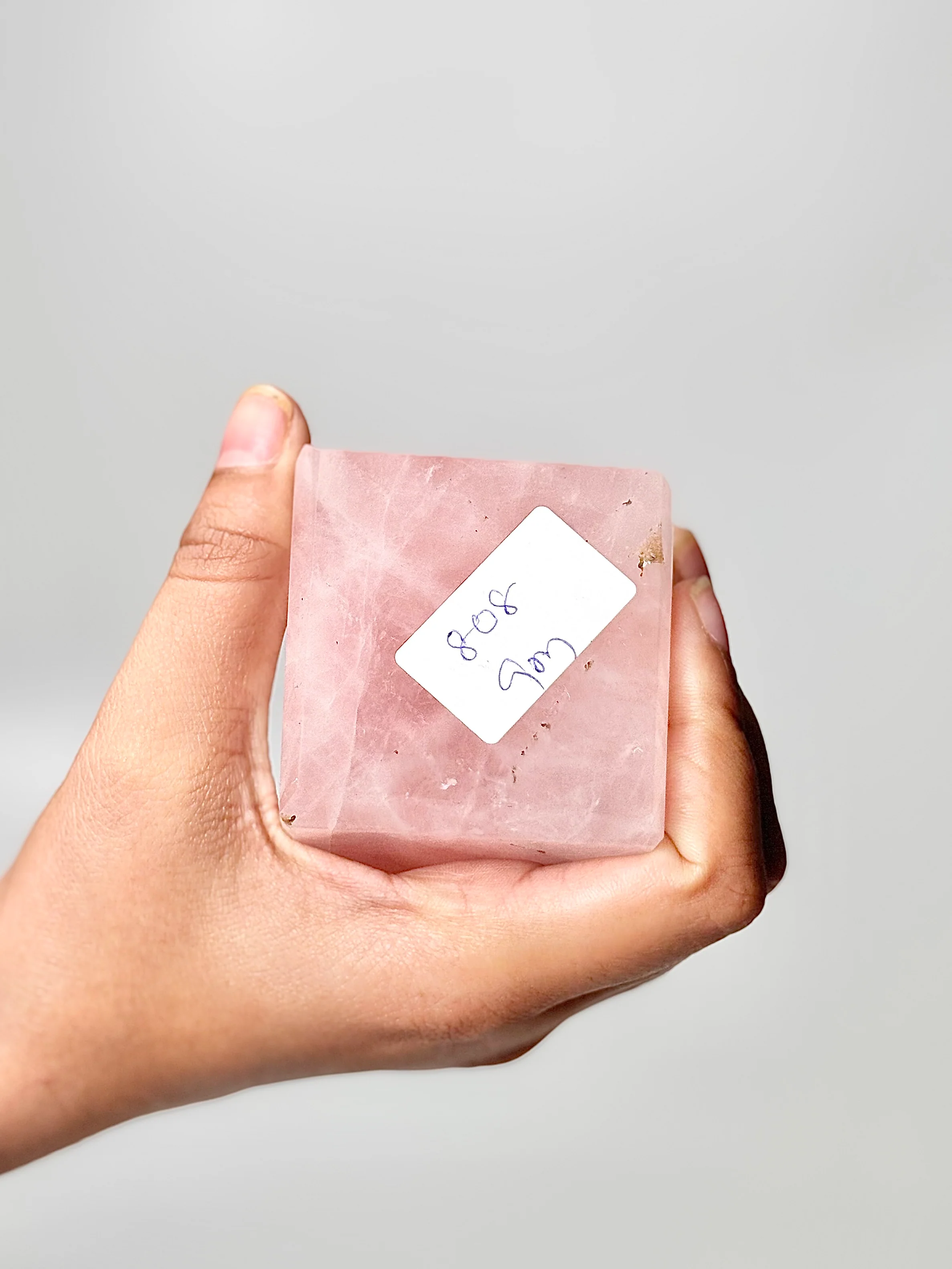 Four Facet Rose Quartz Tower – 808g - Soft Elegance & Balanced Design - Image 3