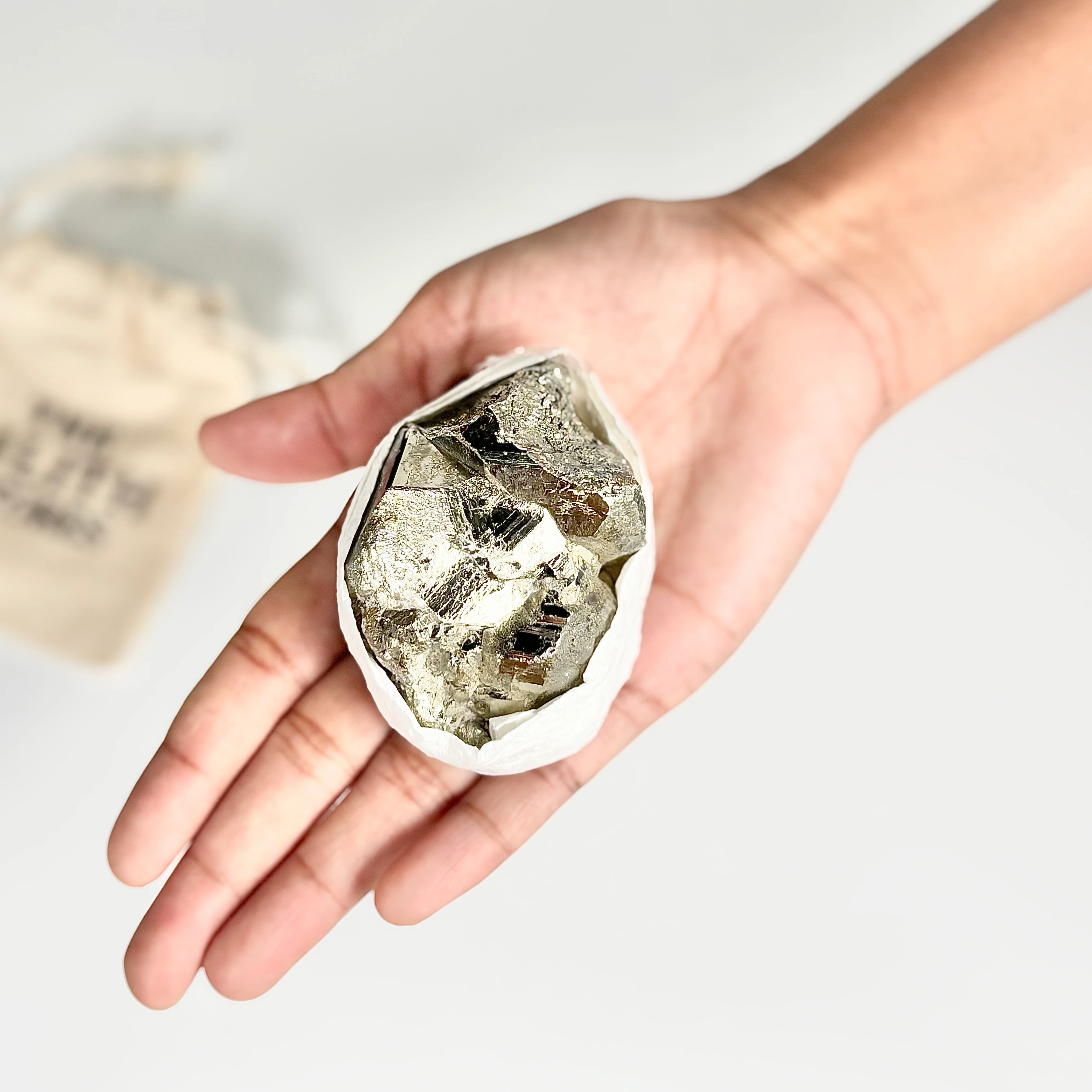 Peruvian Pyrite Cluster – 264g -Golden Brilliance & Striking Presence - Image 4
