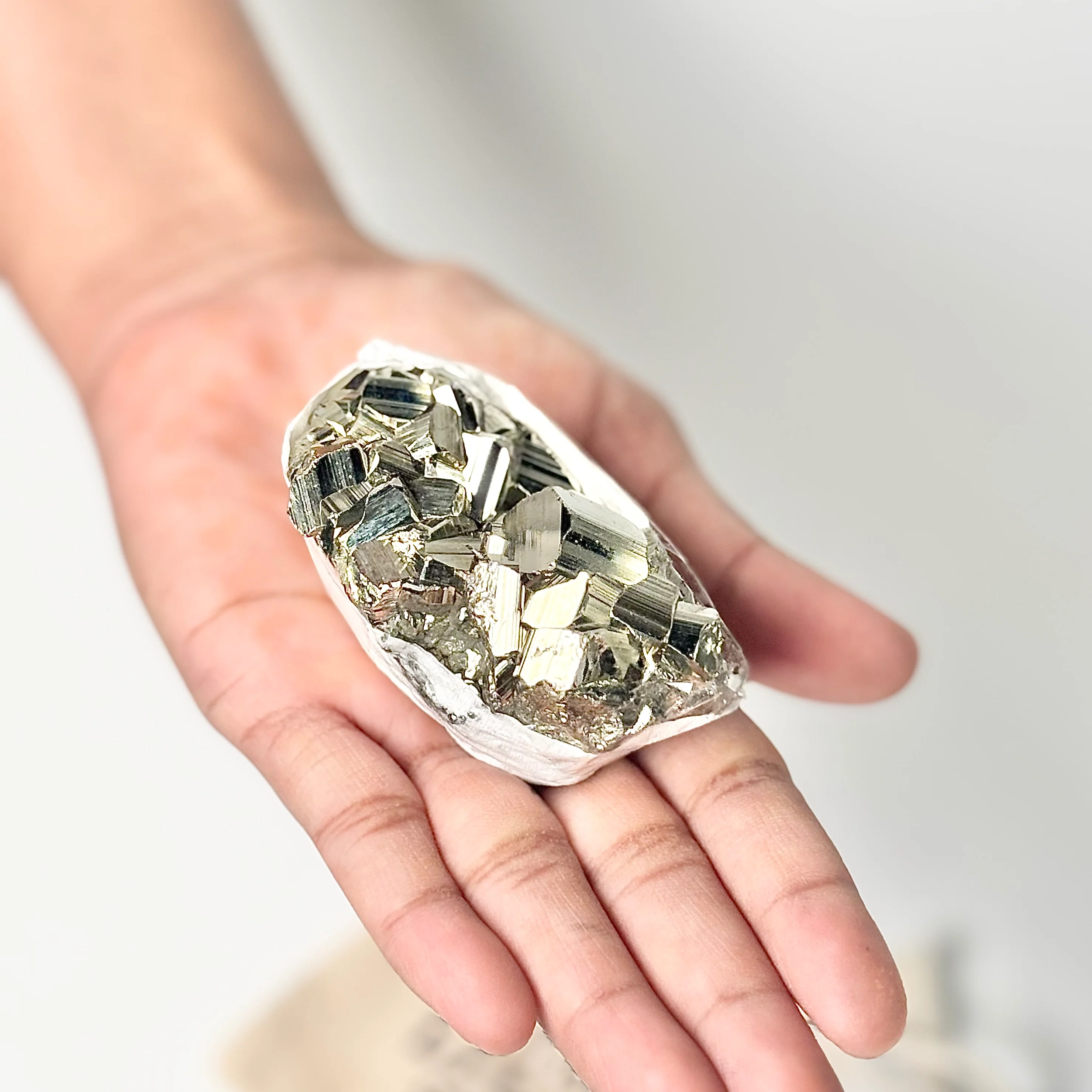 Peruvian Pyrite Cluster – 210g -Golden Brilliance & Striking Presence - Image 3