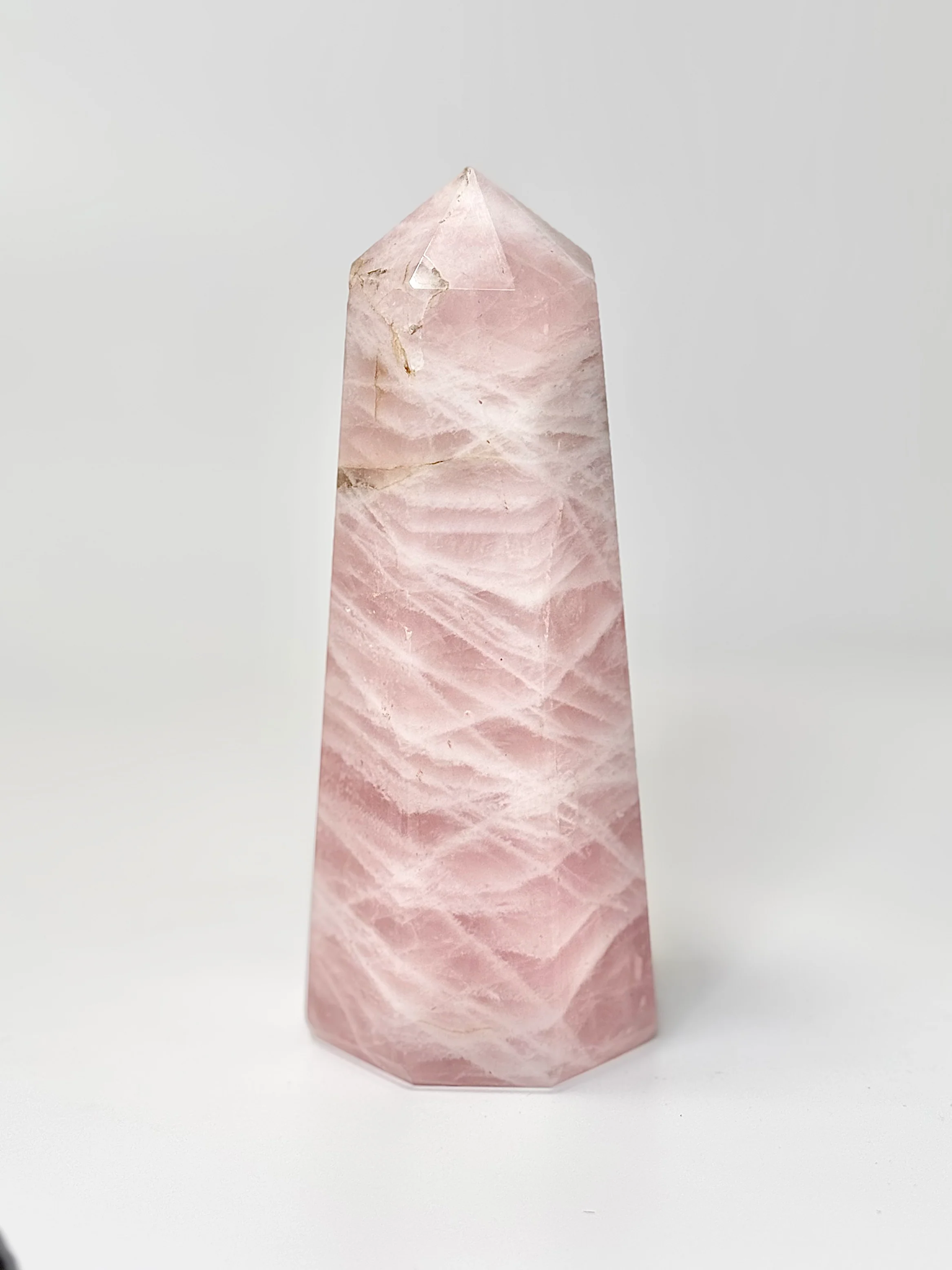 Eight Facet Rose Quartz Tower – 668g - Elegance, Warmth & Gentle Charm