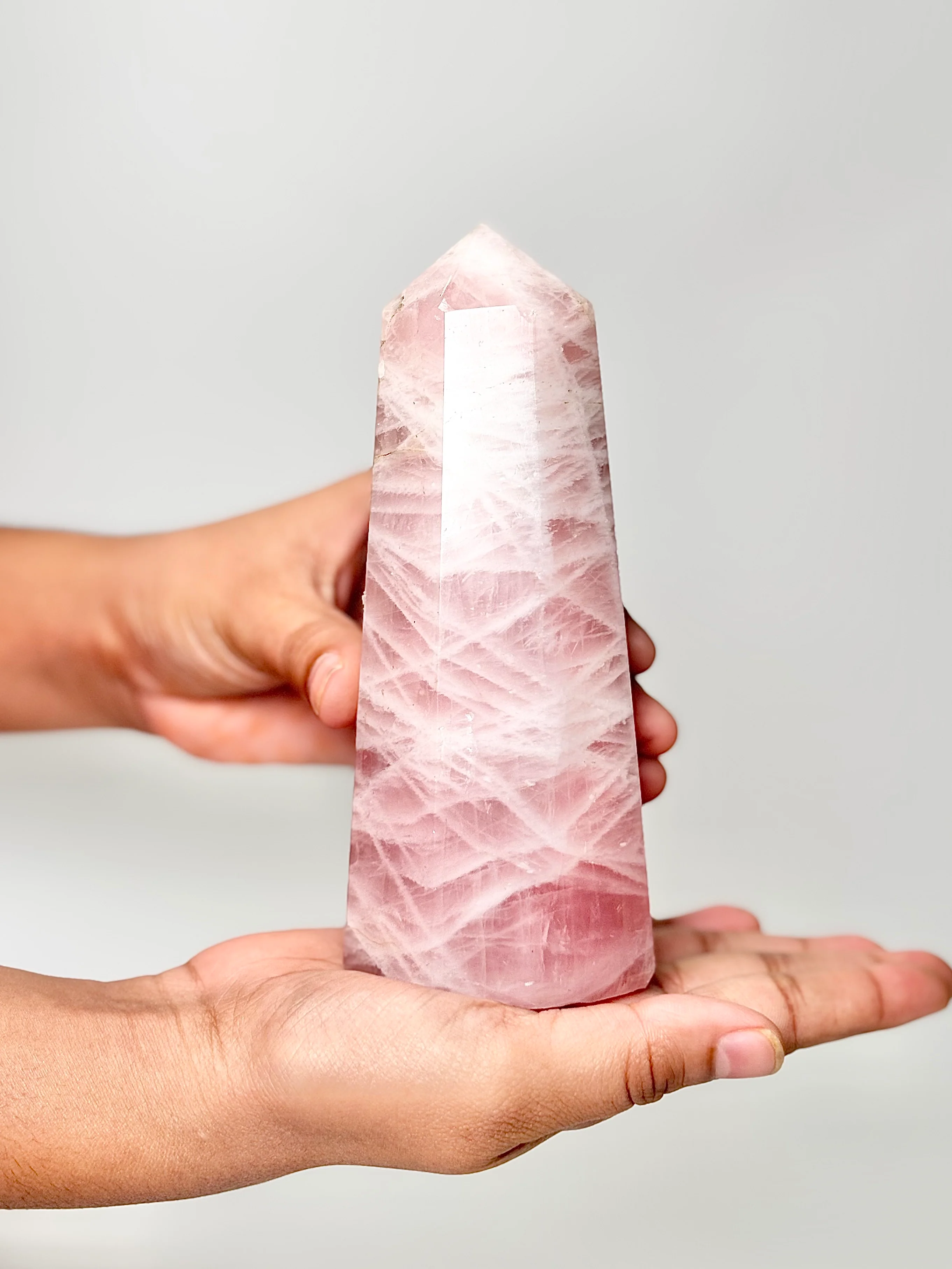 Eight Facet Rose Quartz Tower – 668g - Elegance, Warmth & Gentle Charm - Image 2
