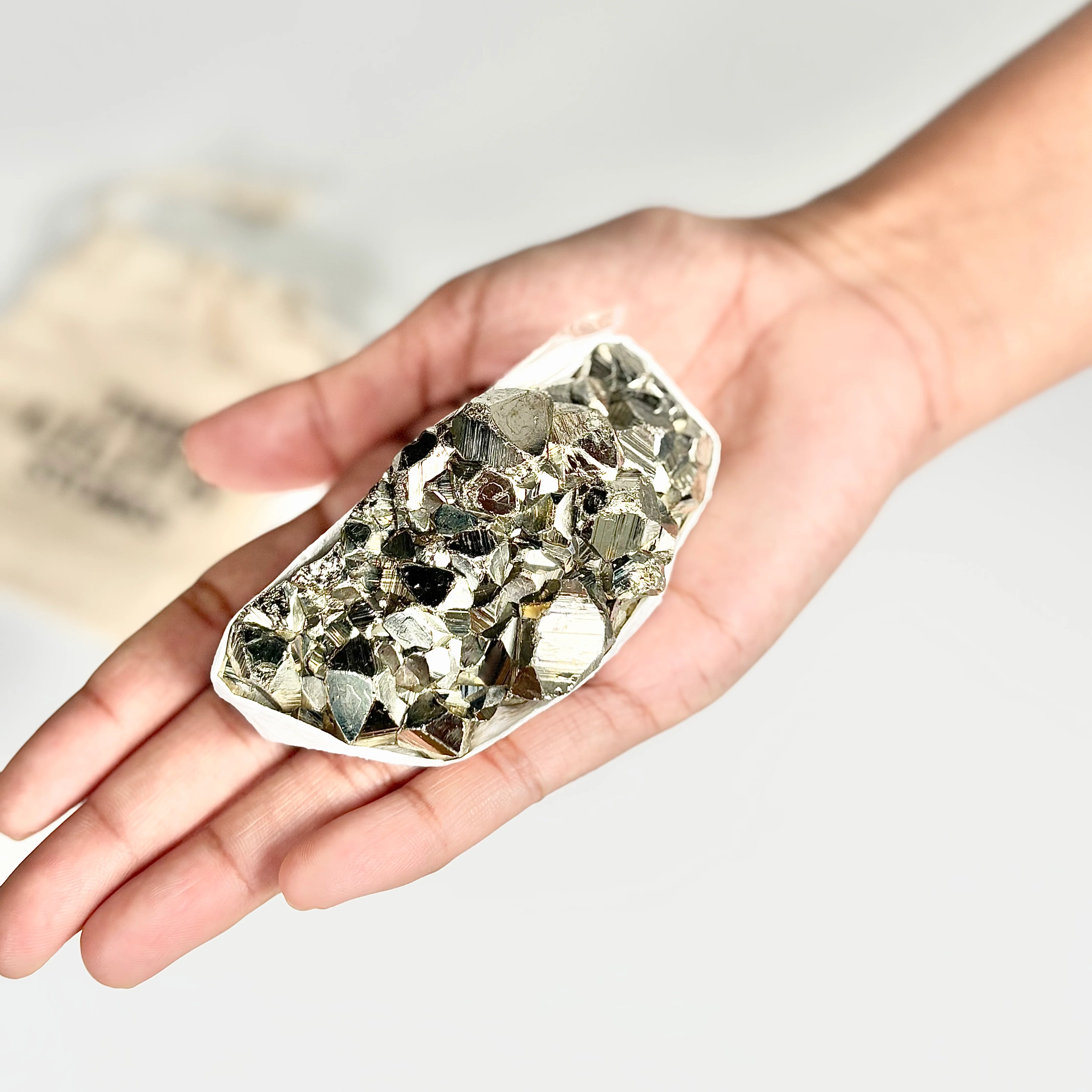 Peruvian Pyrite Cluster – 199g -Golden Brilliance & Striking Presence - Image 4