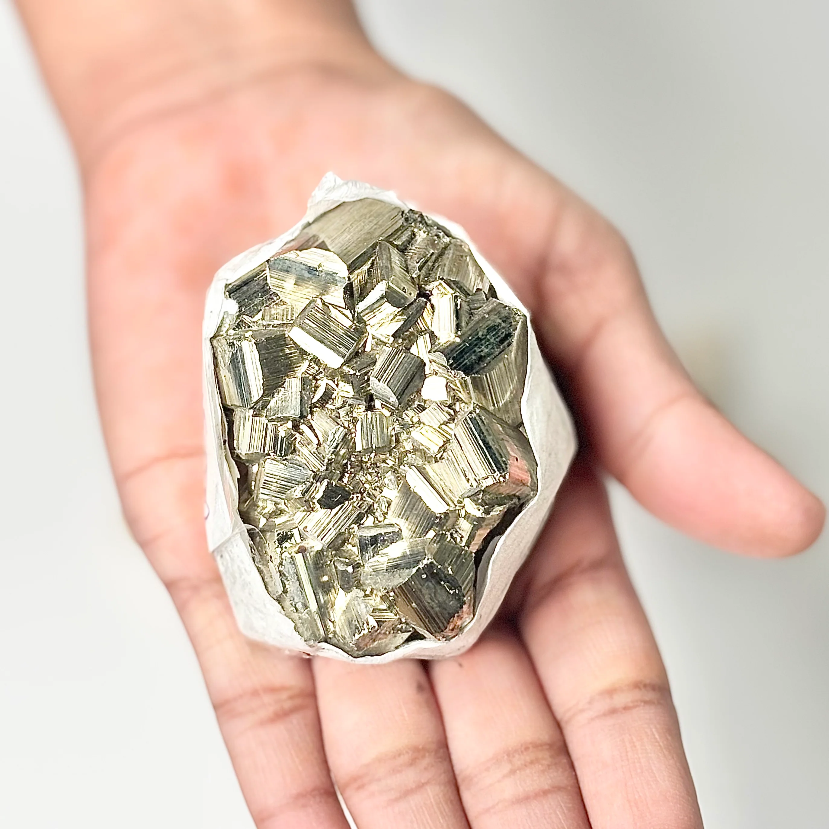 Peruvian Pyrite Cluster – 215g -Golden Brilliance & Striking Presence - Image 4