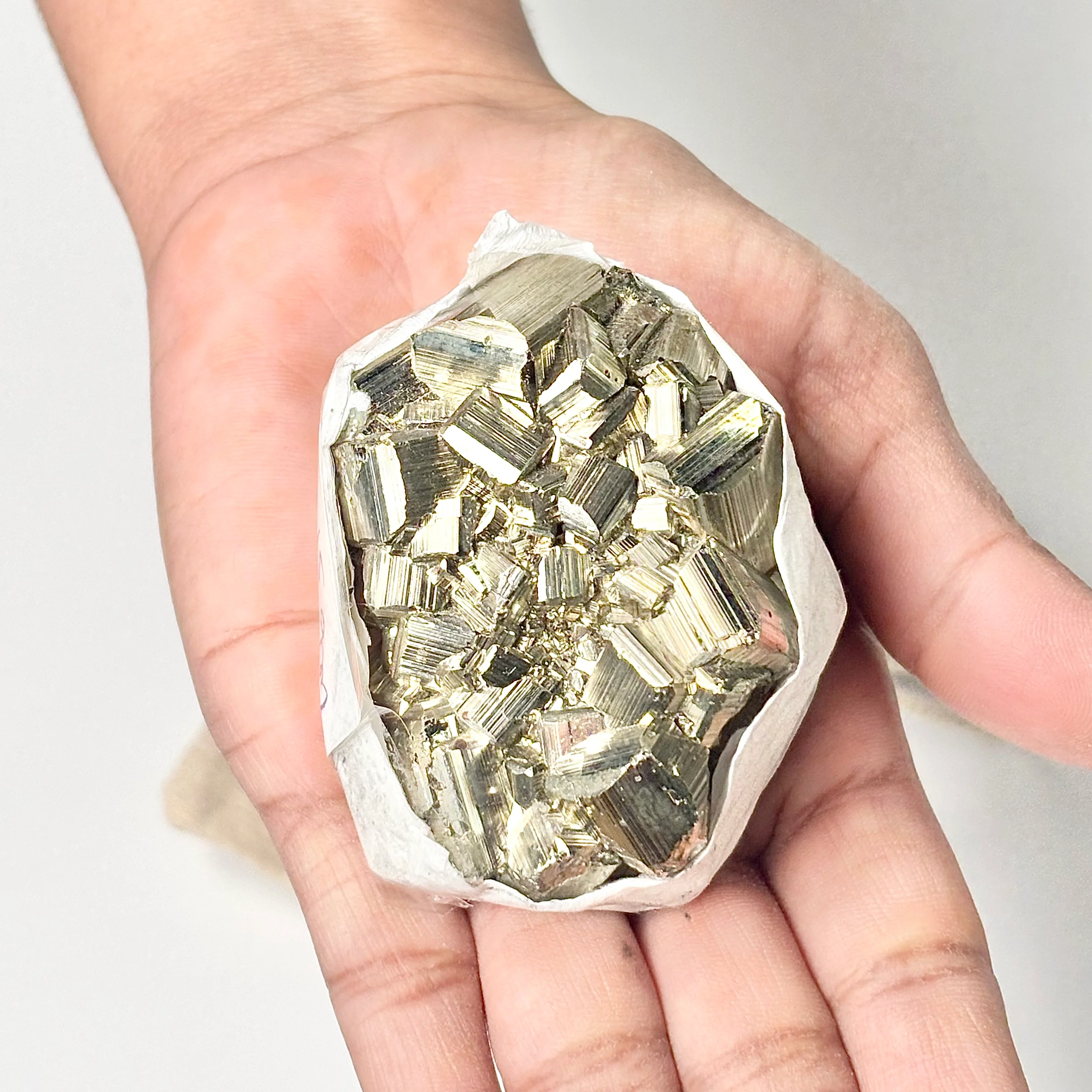 Peruvian Pyrite Cluster – 215g -Golden Brilliance & Striking Presence - Image 5