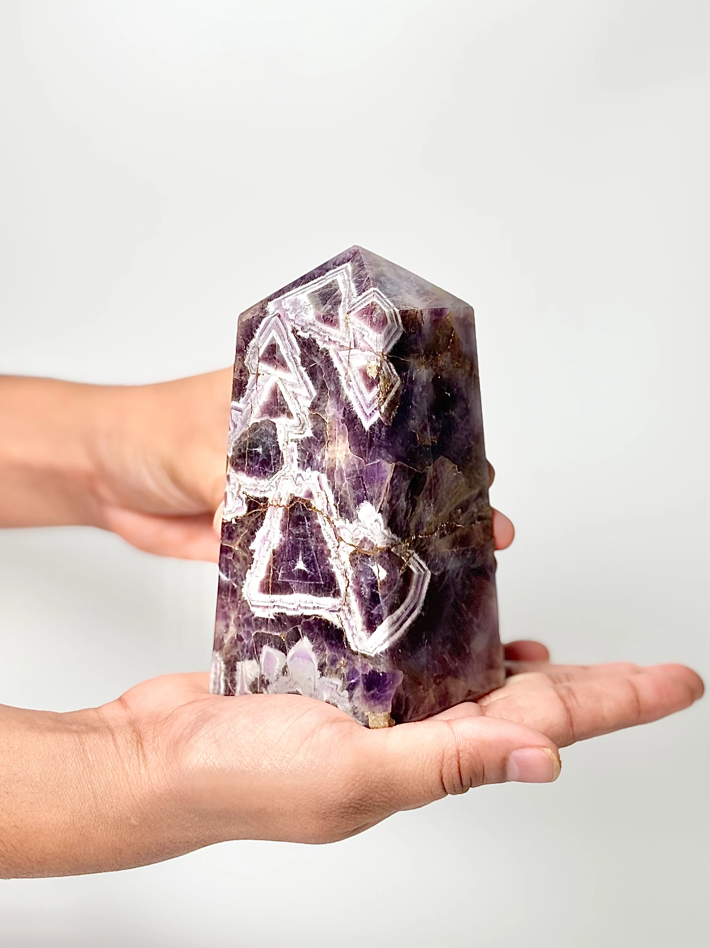 Four Facet Chevron Amethyst Tower – 690g - Focused Energy & Refined Intuition - Image 2