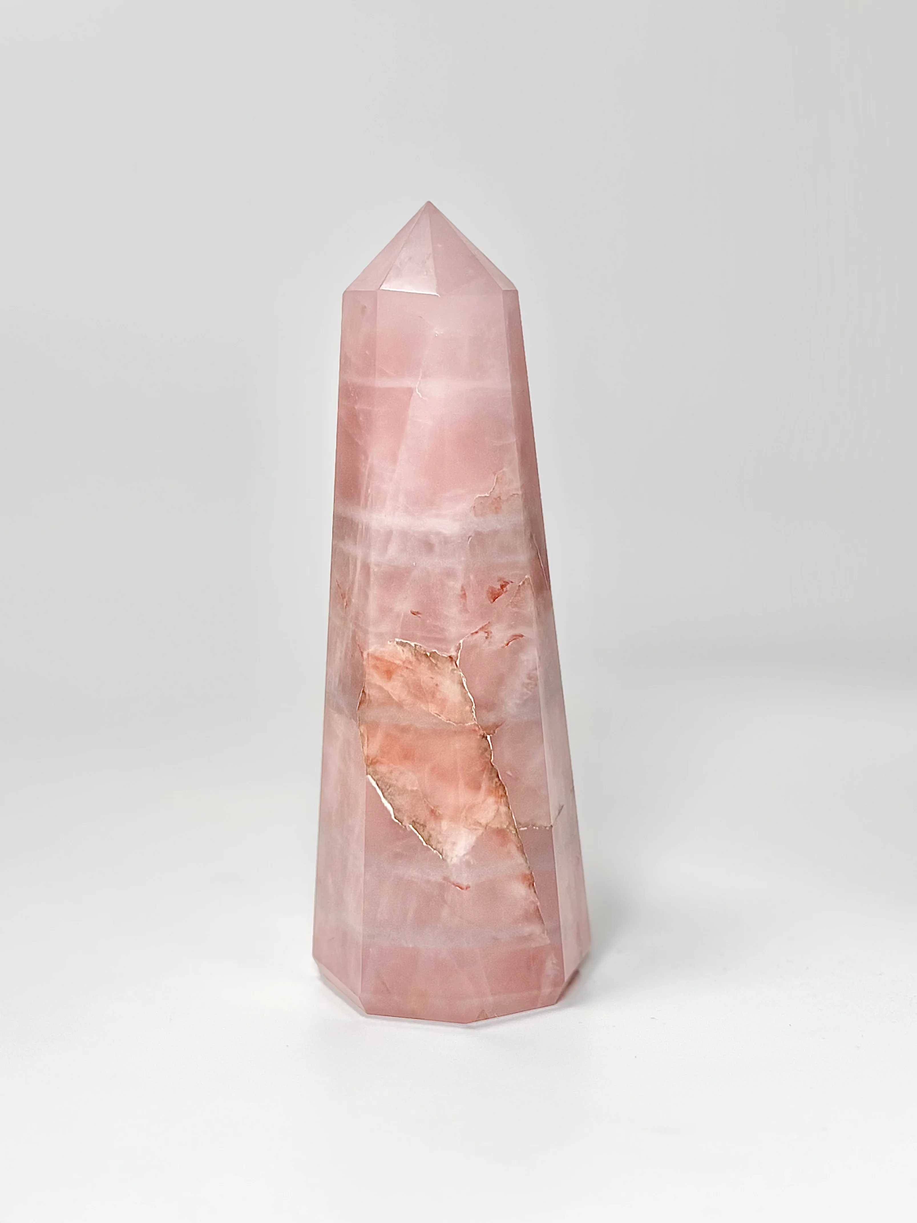 Eight Facet Rose Quartz Tower – 520g - Elegance, Warmth & Gentle Charm