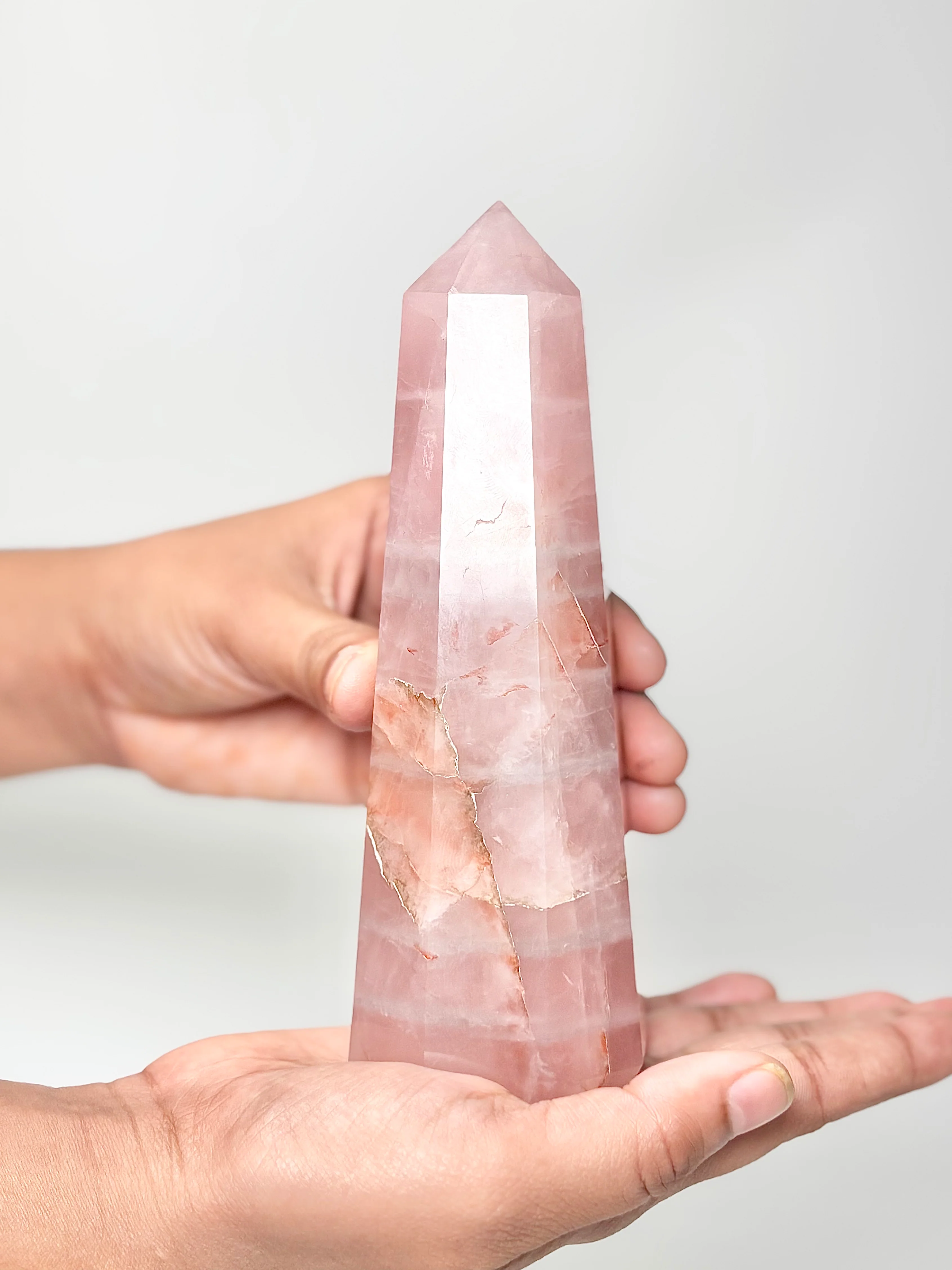 Eight Facet Rose Quartz Tower – 520g - Elegance, Warmth & Gentle Charm - Image 2