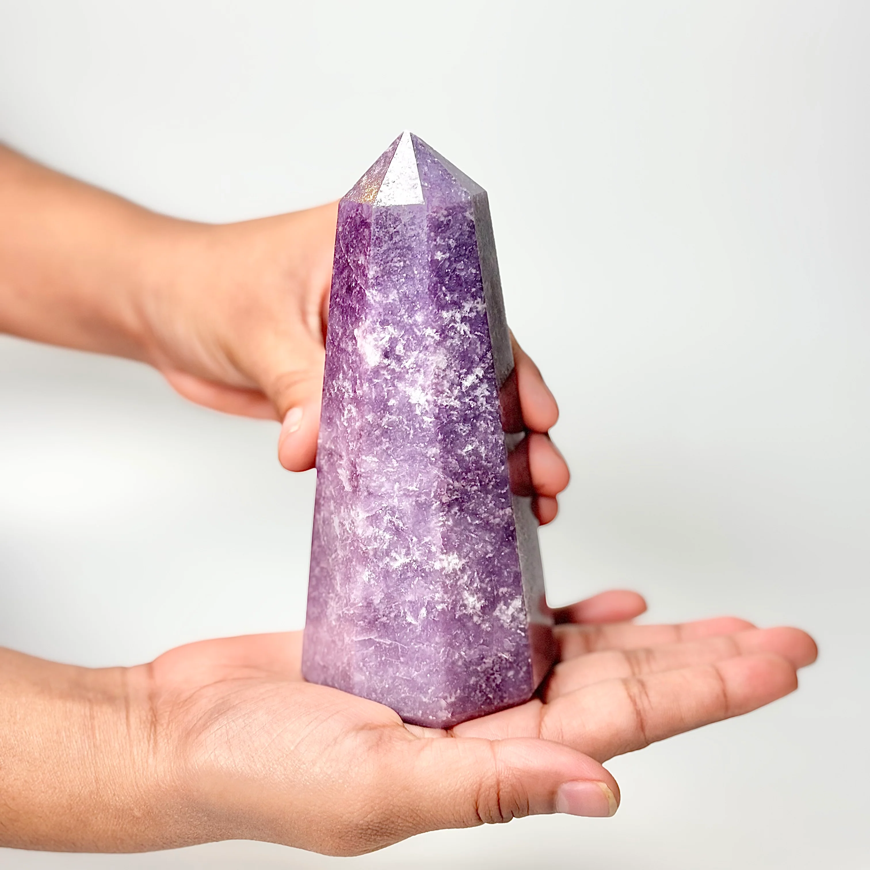 Eight Facet Lepidolite Tower – 490g - Gentle Presence & Refined Balance - Image 2