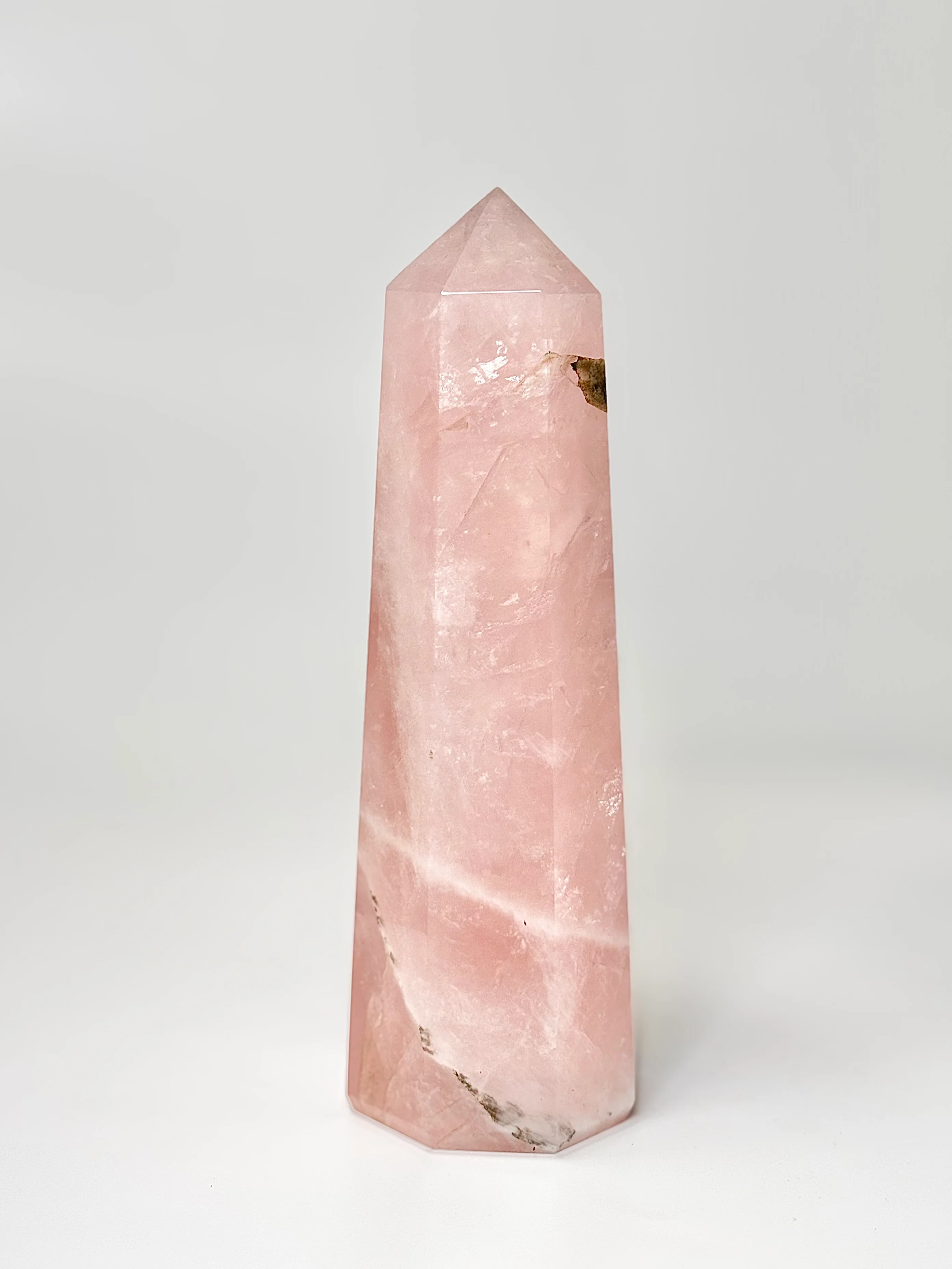 Eight Facet Rose Quartz Tower – 1kg - Elegance, Warmth & Gentle Charm
