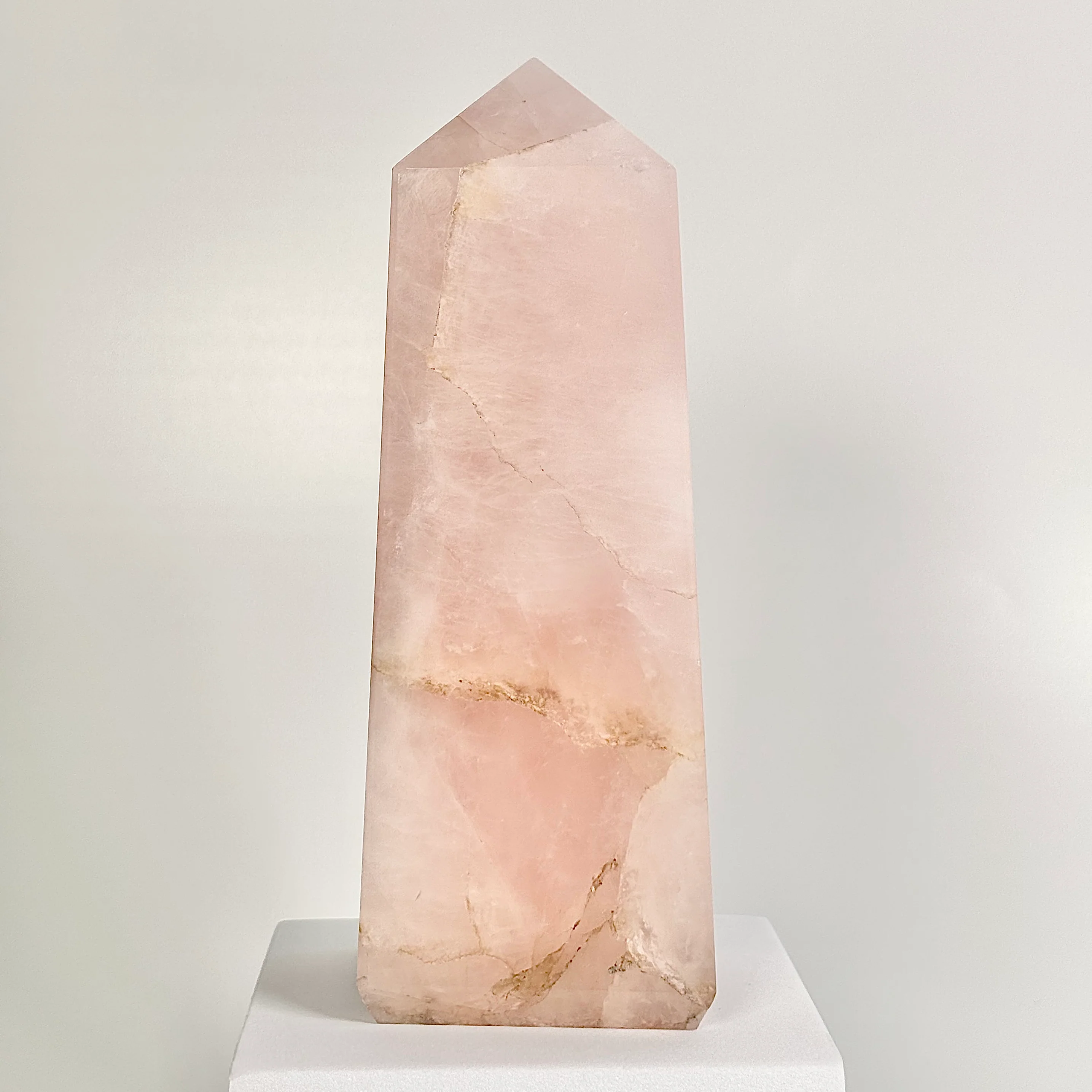 Rose Quartz Four-Facet Tower – 1211g - Attract Love • Heal Emotionally • Radiate Compassion - Image 2