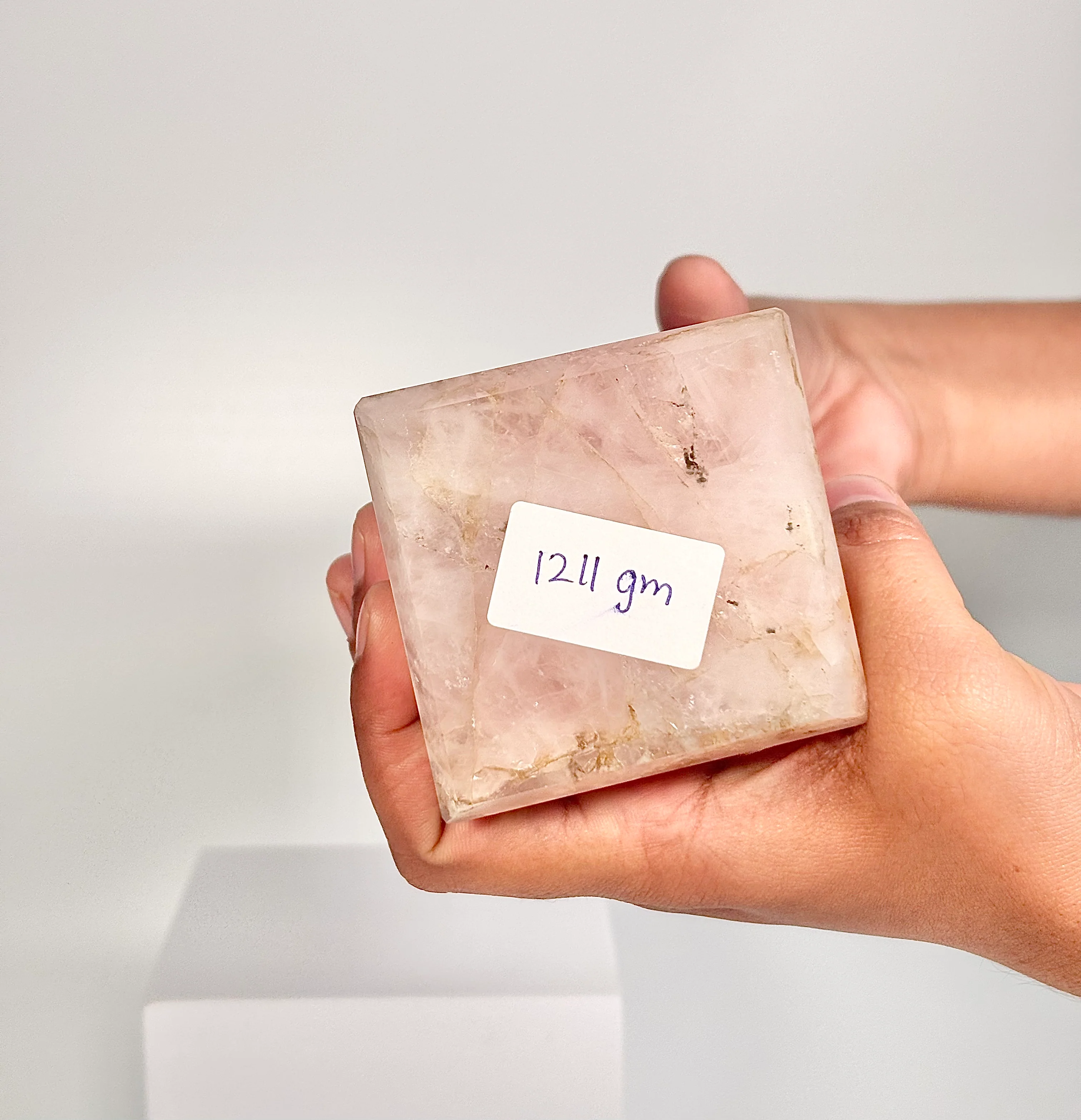 Rose Quartz Four-Facet Tower – 1211g - Attract Love • Heal Emotionally • Radiate Compassion - Image 3